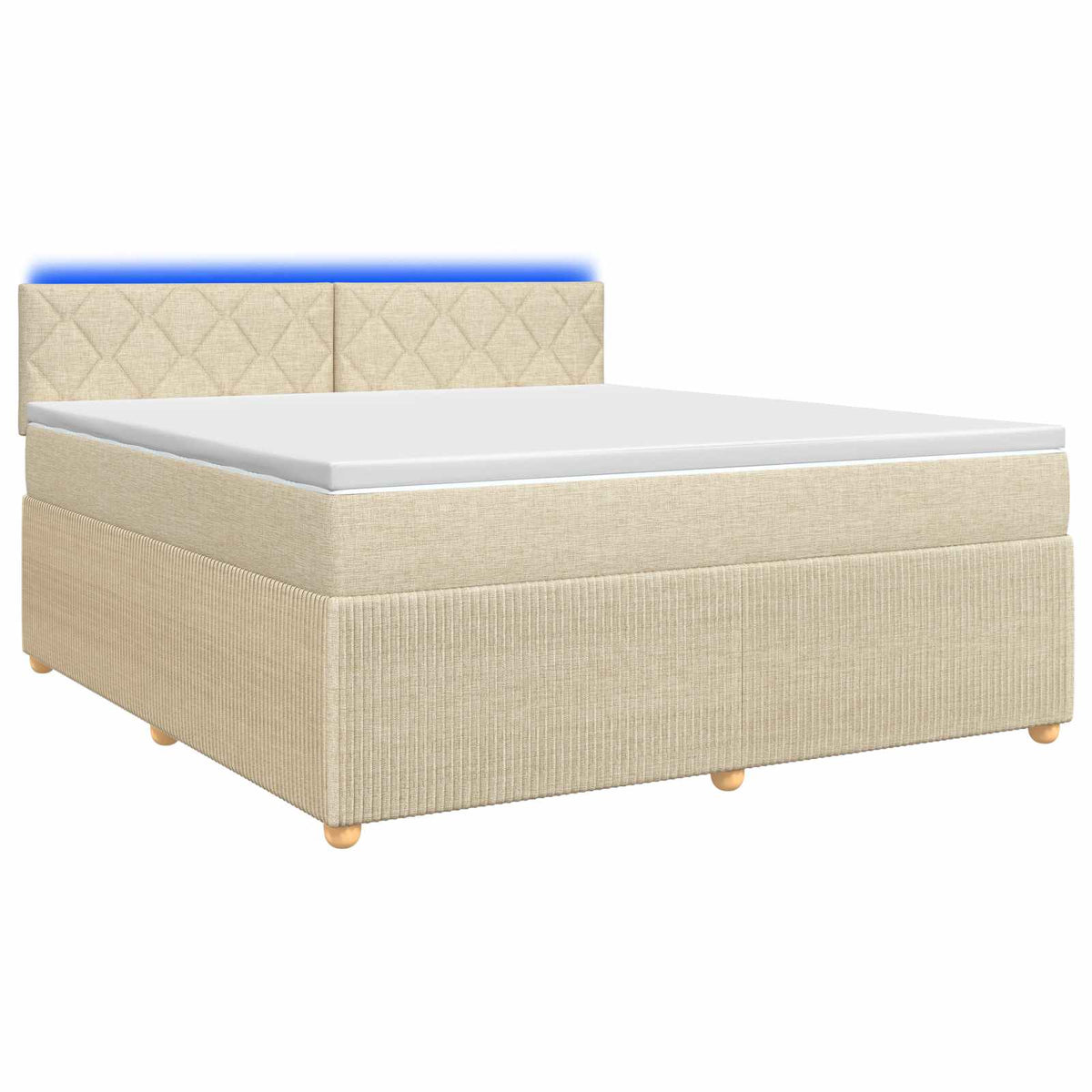 Lit boxspring avec matelas Crème 140 x 200 cm Tissu