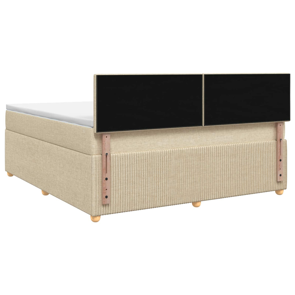 Lit boxspring avec matelas Crème 140 x 200 cm Tissu