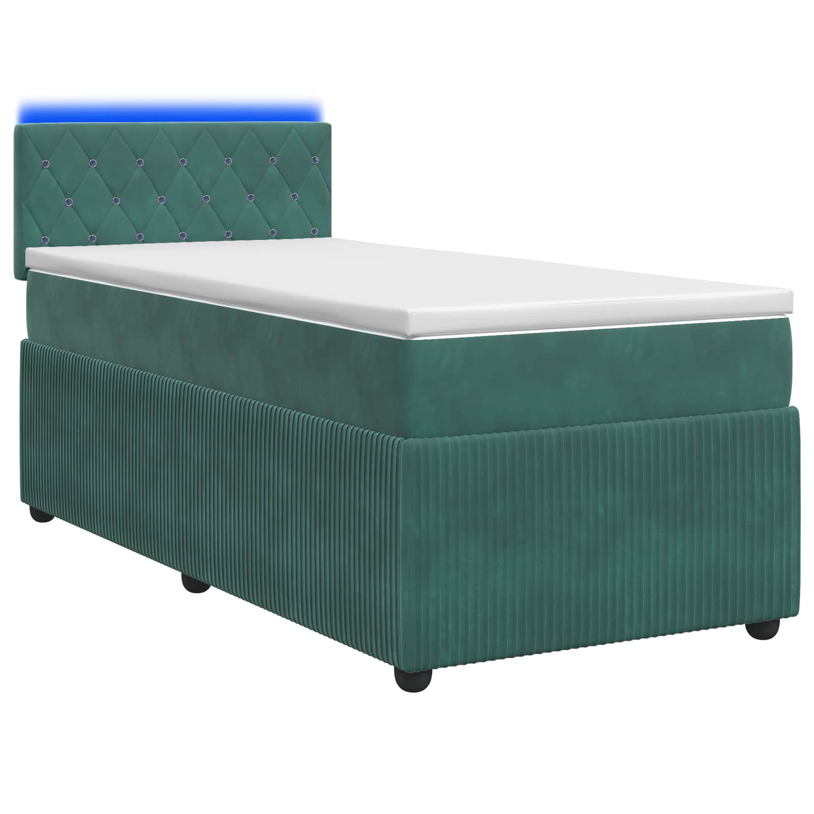 Lit boxspring avec matelas Vert foncé 80 x 200 cm Velours - XIOS