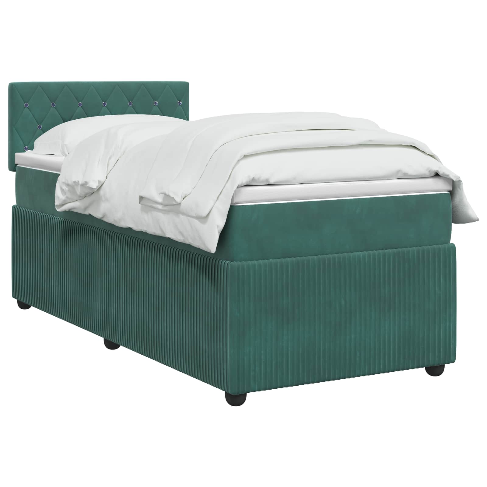 Lit boxspring avec matelas Vert foncé 80 x 200 cm Velours - XIOS