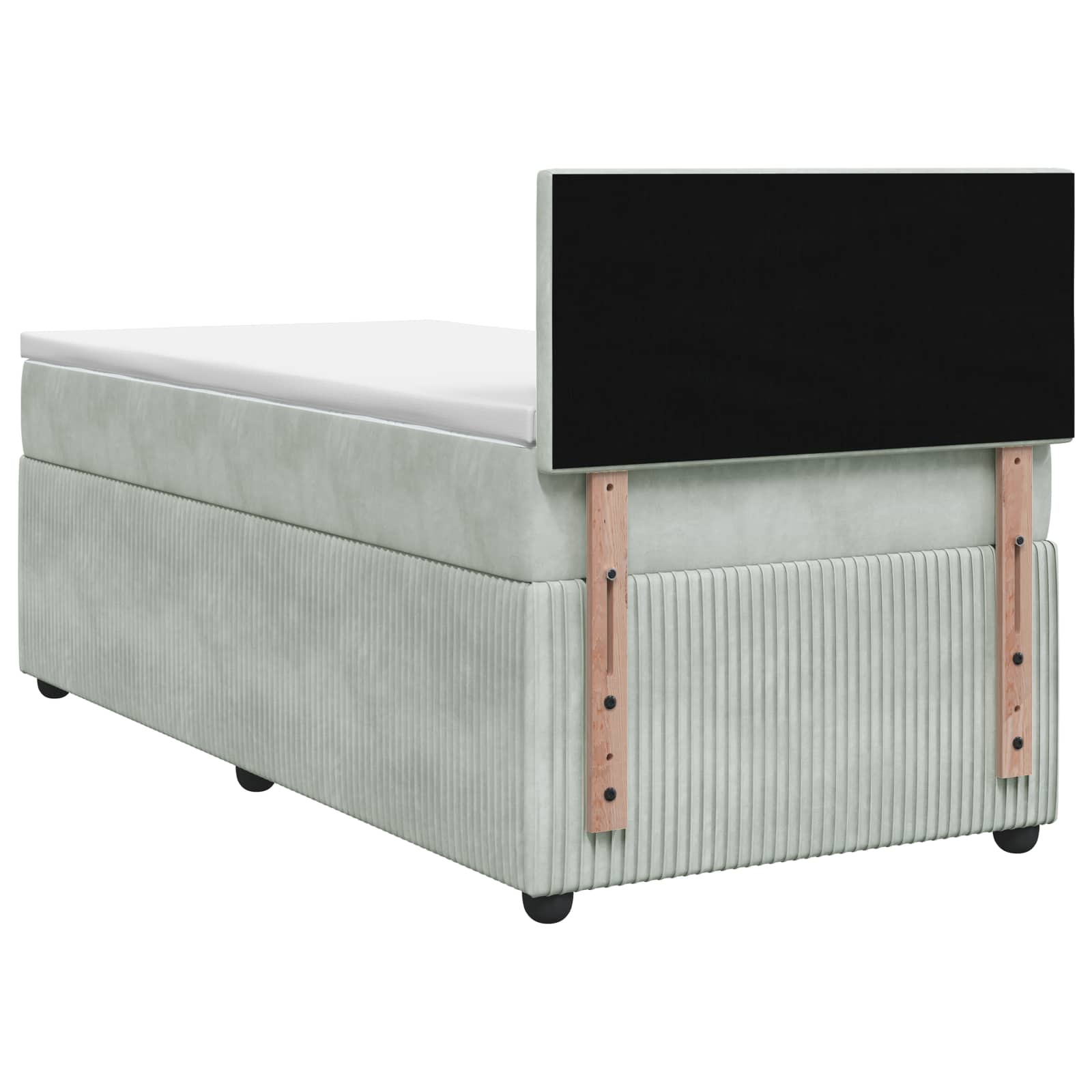Lit boxspring avec matelas Gris clair 80 x 200 cm Velours - XIOS