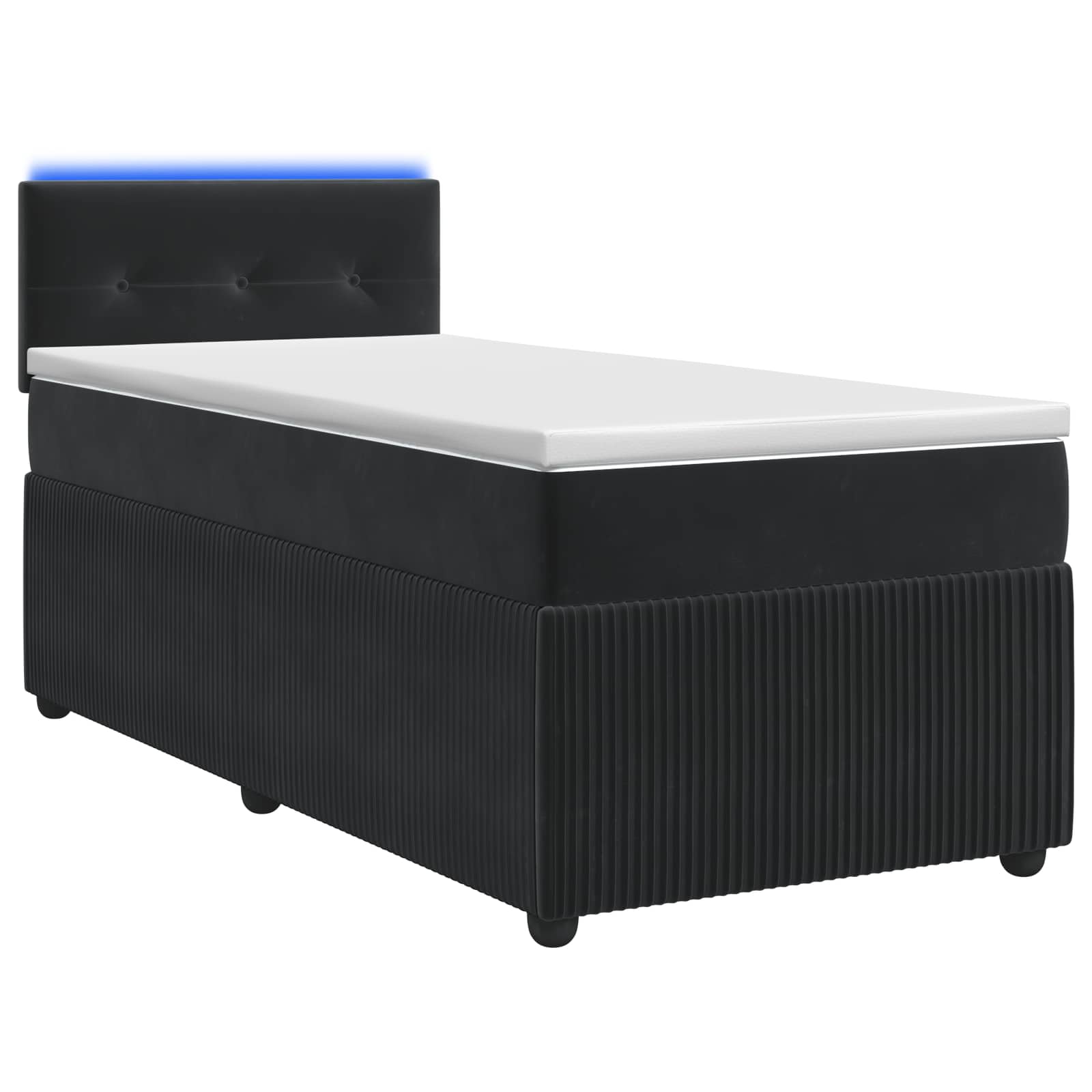 Lit boxspring avec matelas Noir 90 x 190 cm Velours - XIOS