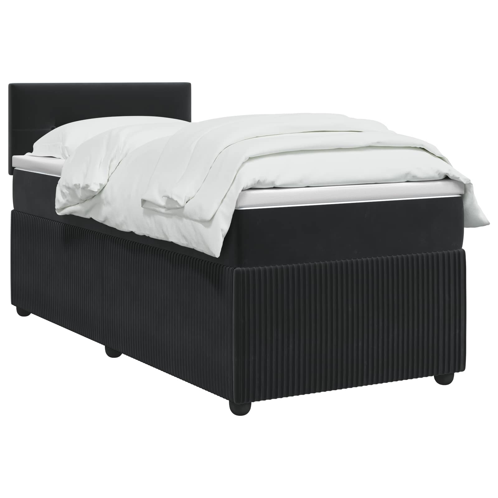 Lit boxspring avec matelas Noir 90 x 190 cm Velours - XIOS