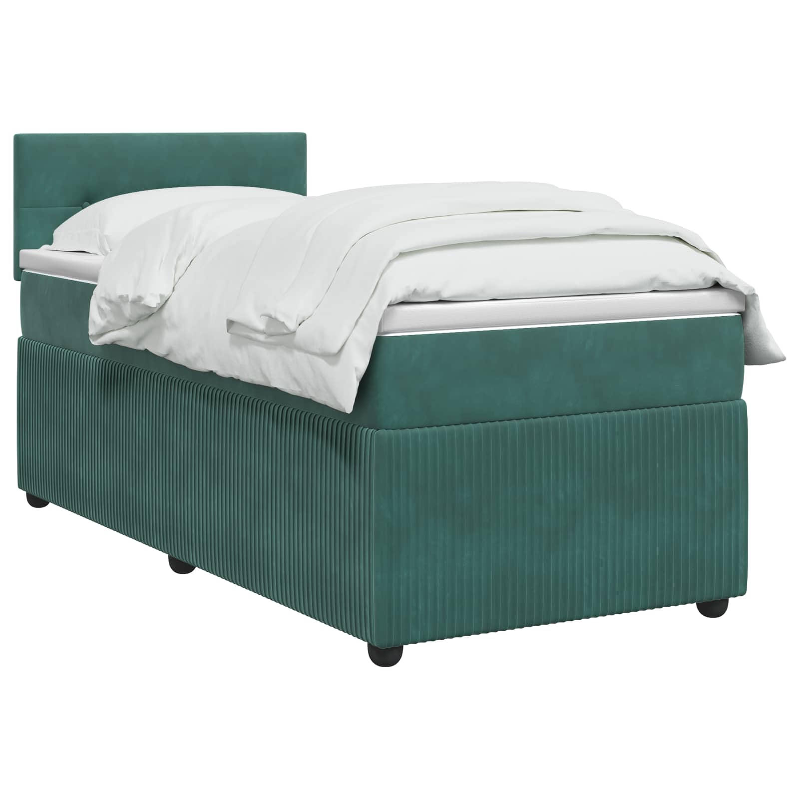 Lit boxspring avec matelas Vert foncé 90 x 190 cm Velours - XIOS