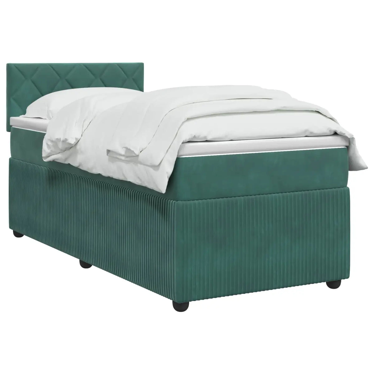 Lit boxspring avec matelas Vert foncé 90 x 190 cm Velours - XIOS