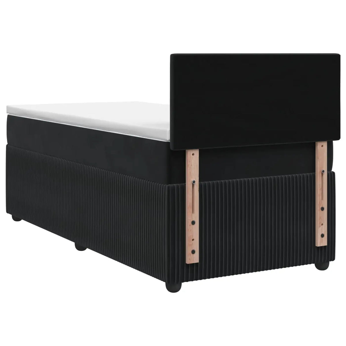 Lit boxspring avec matelas Noir 90 x 200 cm Velours - XIOS
