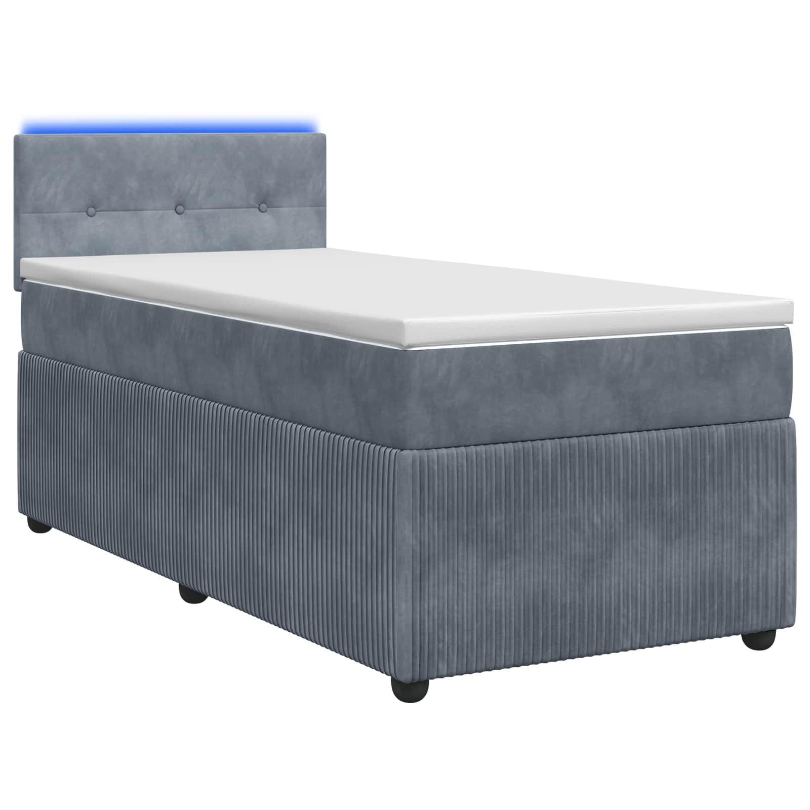 Lit boxspring avec matelas Gris foncé 90 x 200 cm Velours - XIOS