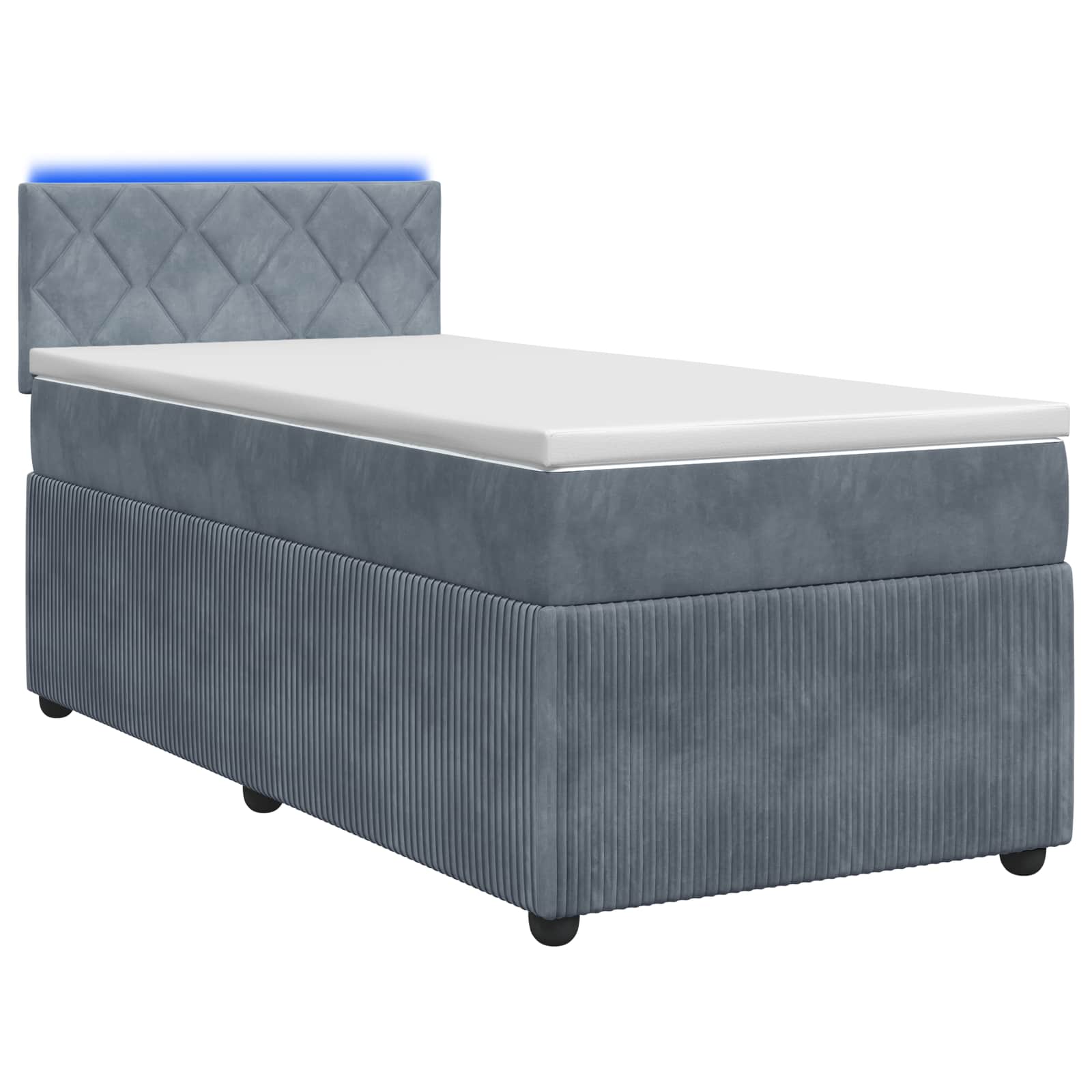 Lit boxspring avec matelas Gris foncé 90 x 200 cm Velours - XIOS