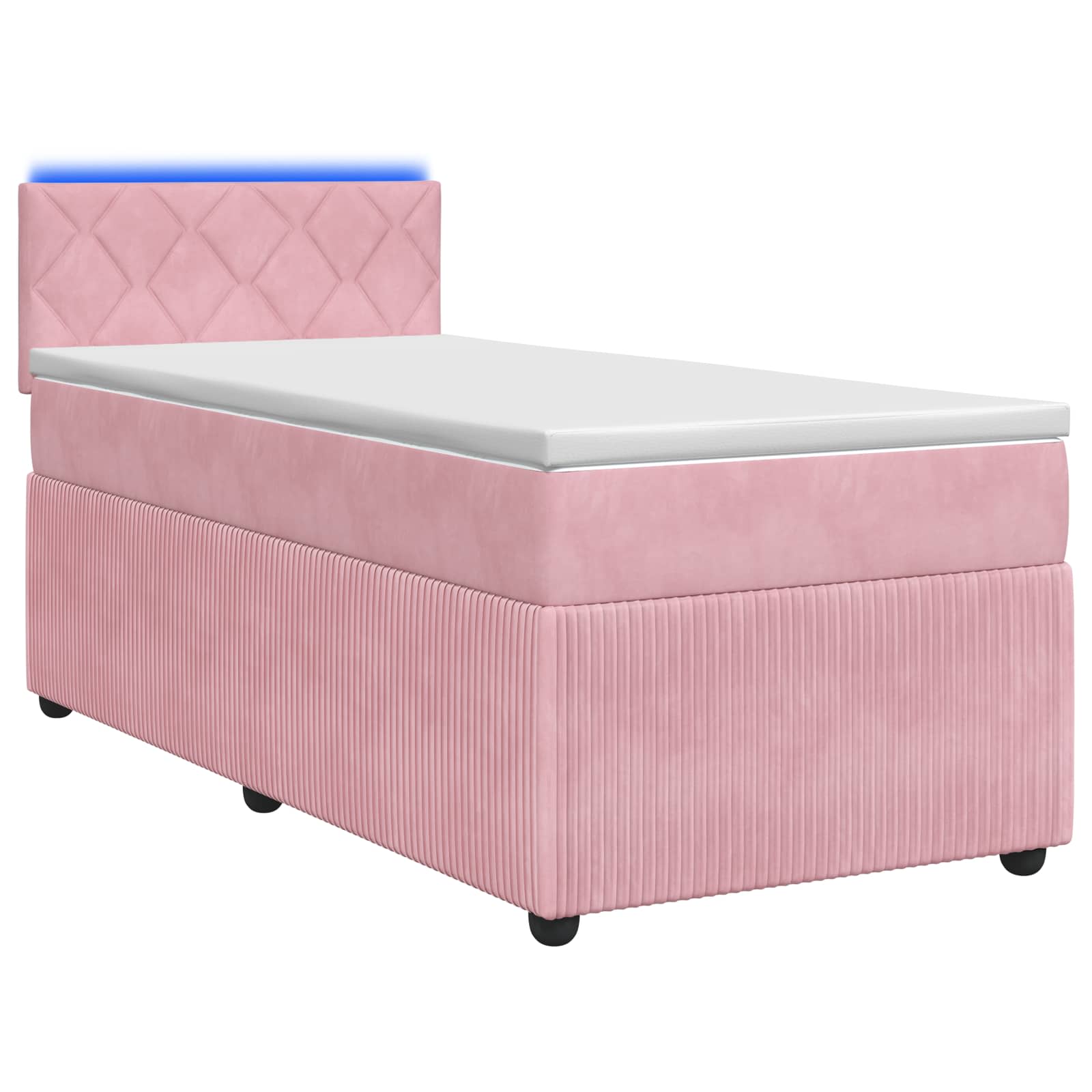 Lit boxspring avec matelas Rose 100 x 200 cm Velours