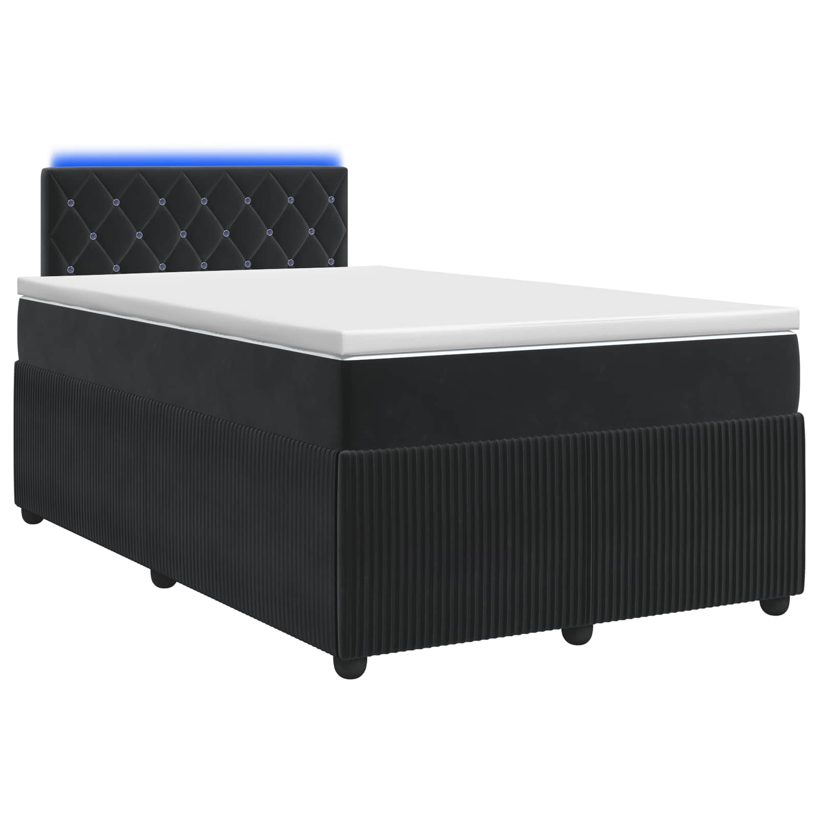 Lit boxspring avec matelas Noir 120 x 190 cm Velours