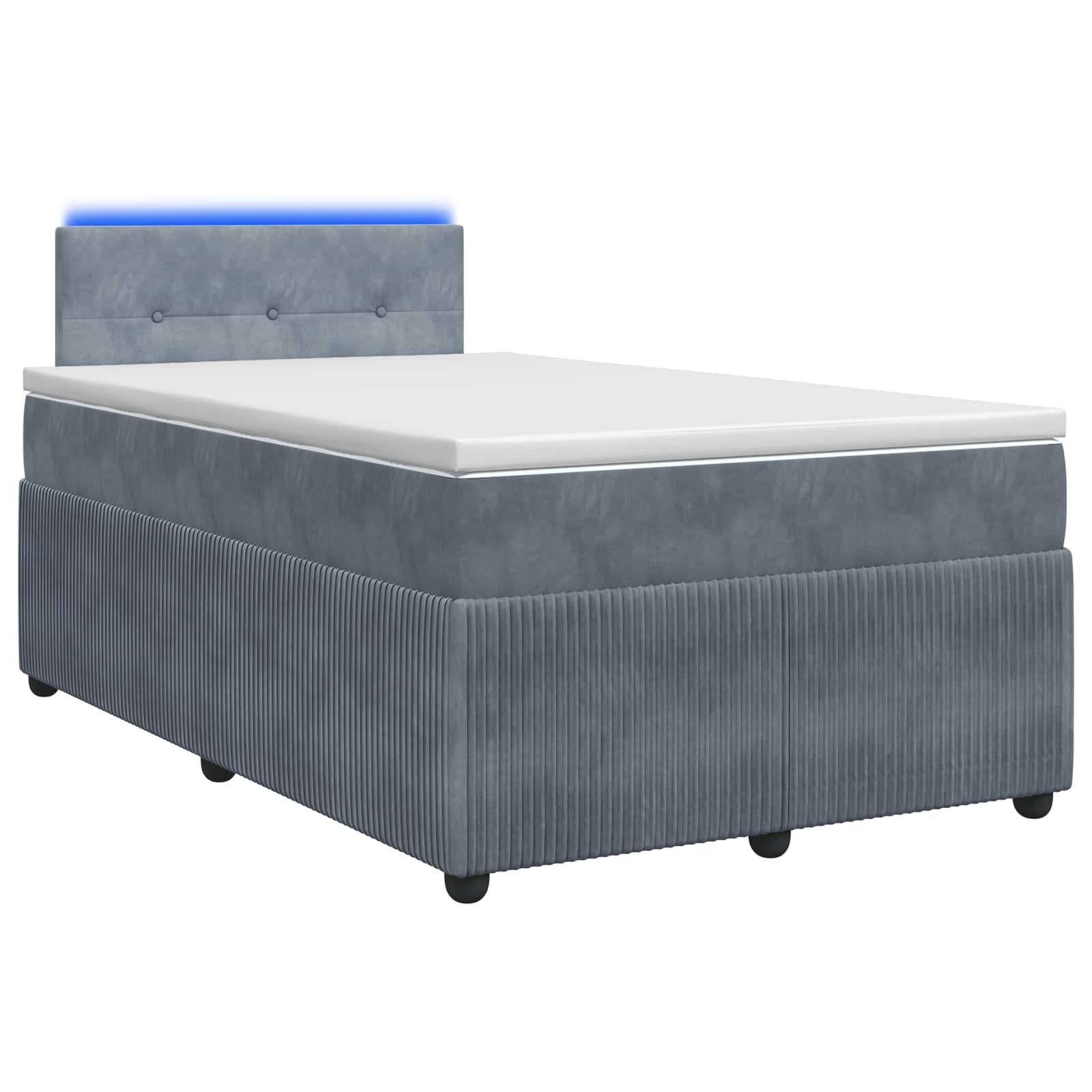 Lit boxspring avec matelas Gris foncé 120 x 190 cm Velours