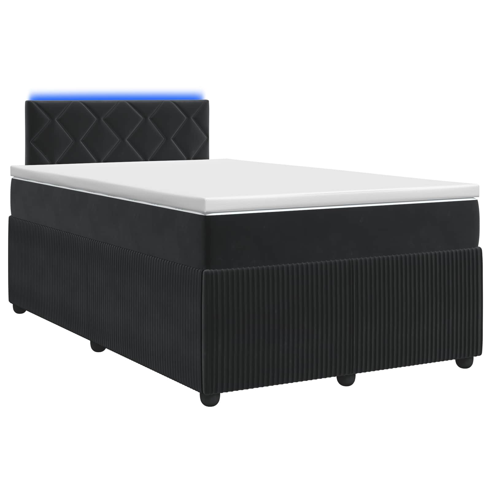 Lit boxspring avec matelas Noir 120 x 190 cm Velours