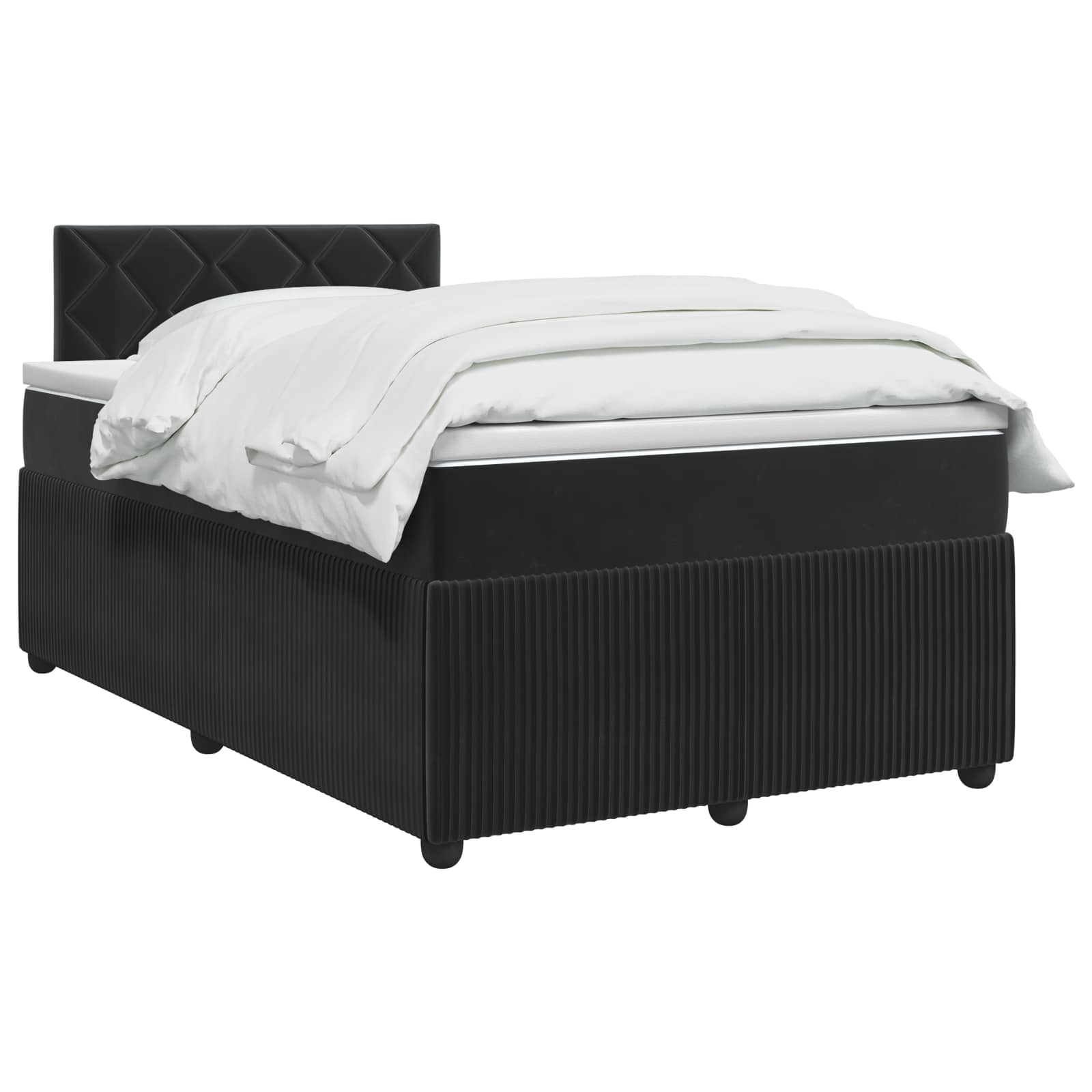 Lit boxspring avec matelas Noir 120 x 190 cm Velours