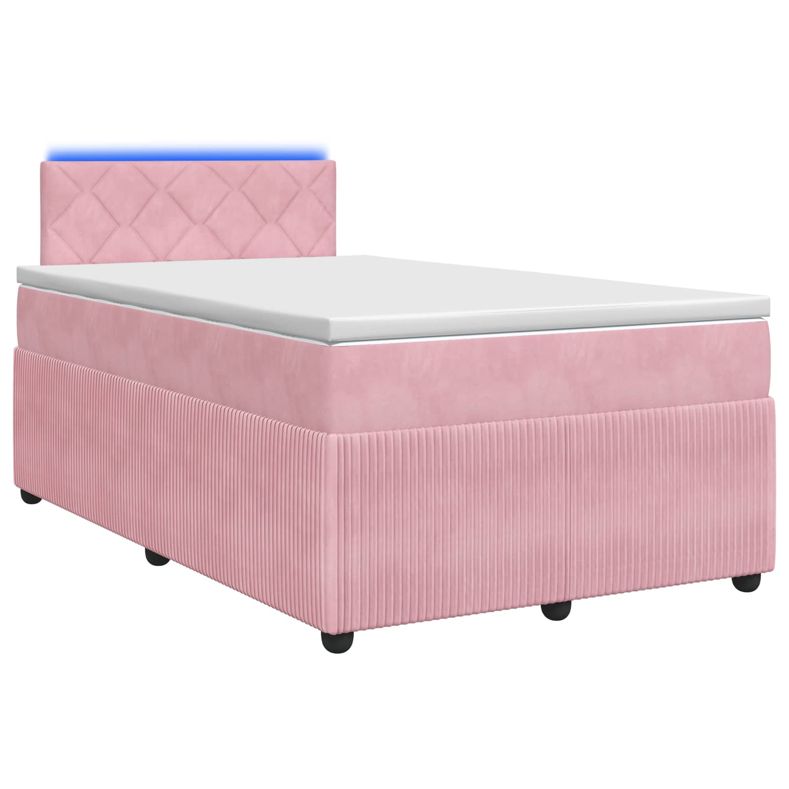 Lit boxspring avec matelas Rose 120 x 190 cm Velours