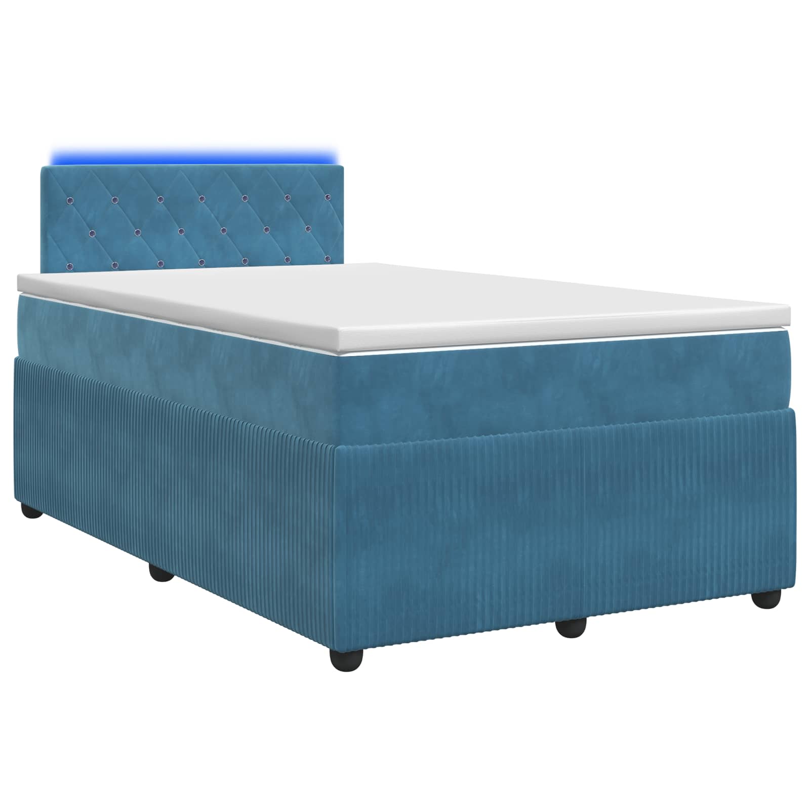 Lit boxspring avec matelas Bleu 120 x 200 cm Velours - XIOS