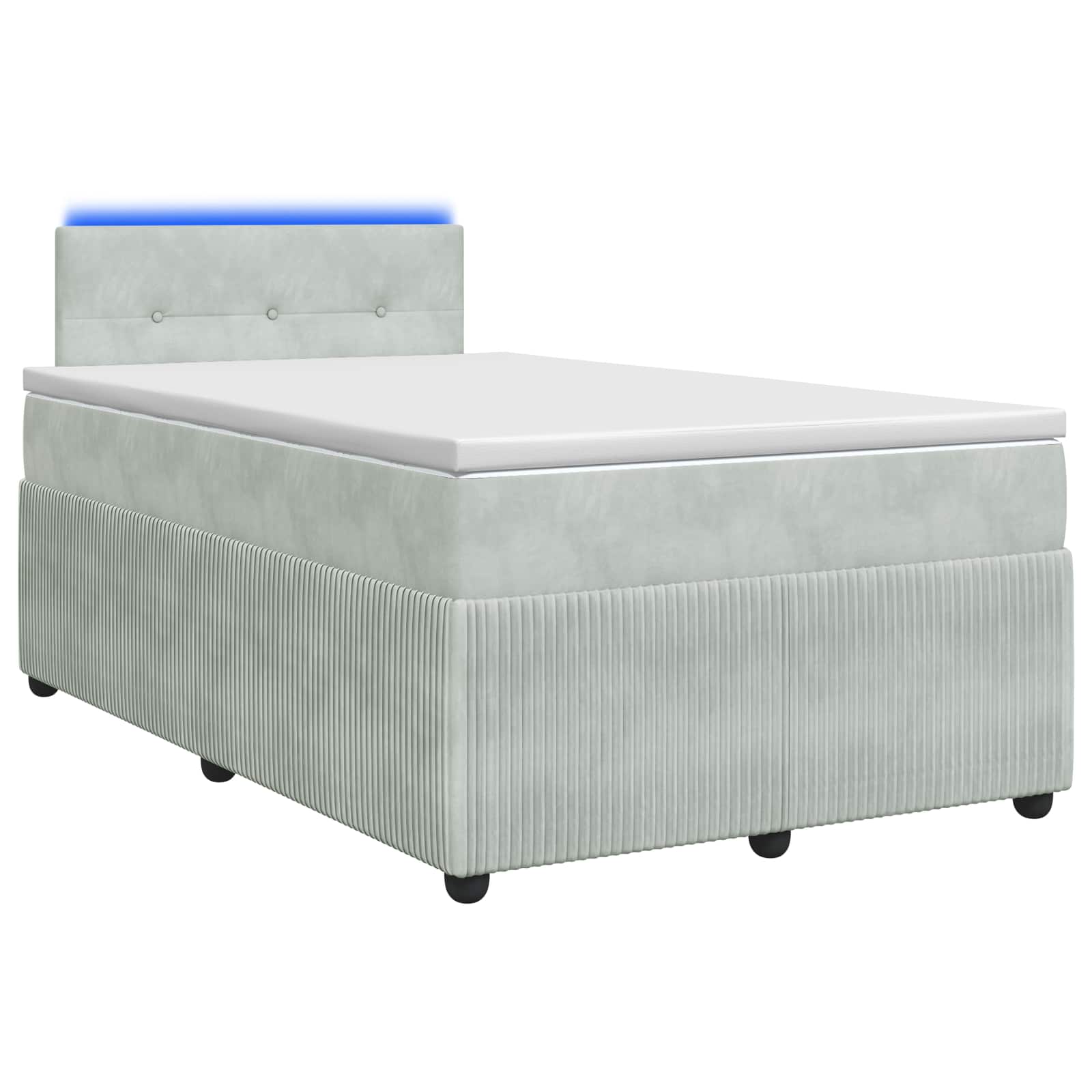 Lit boxspring avec matelas Gris clair 120 x 200 cm Velours