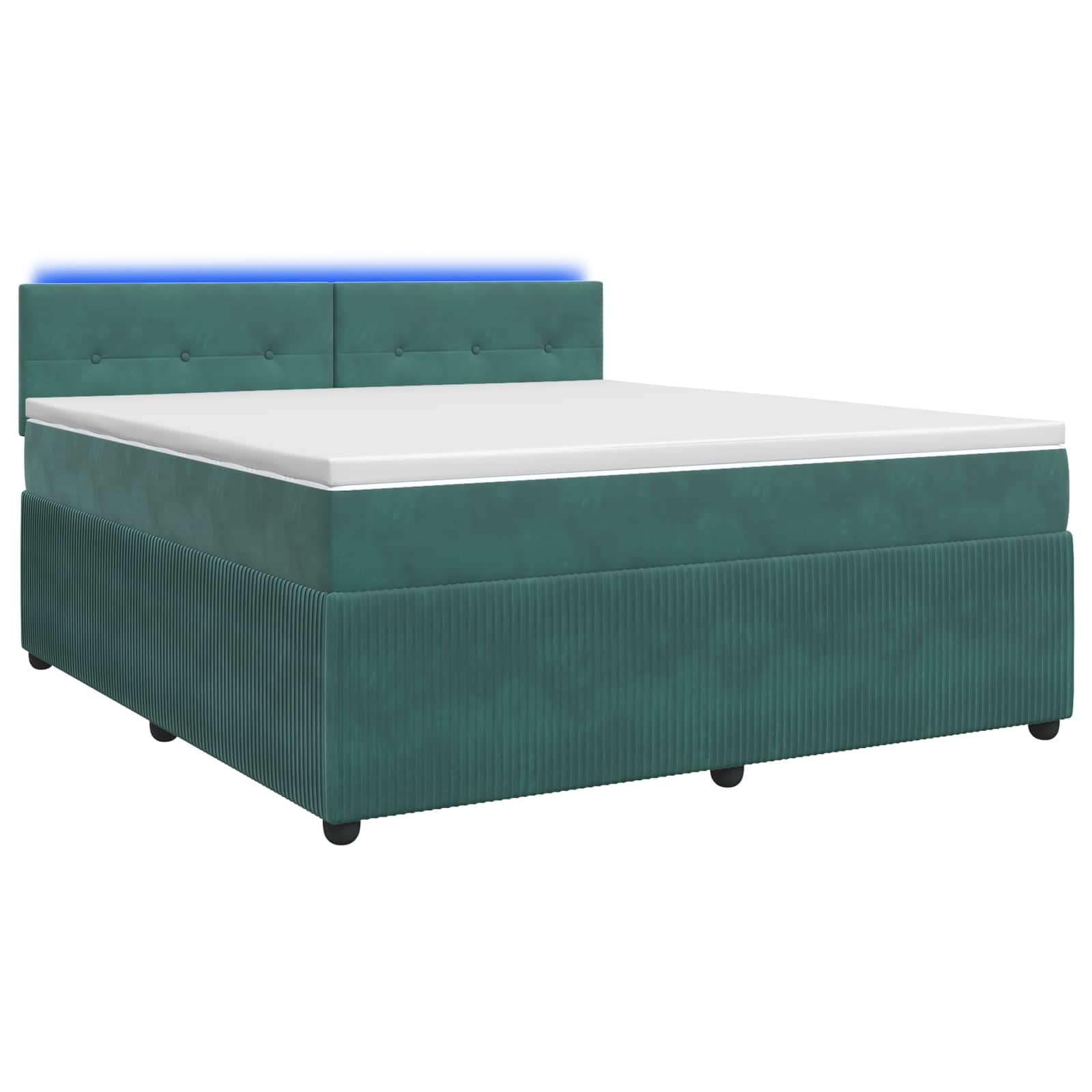 Lit boxspring avec matelas Vert foncé 140 x 190 cm Velours
