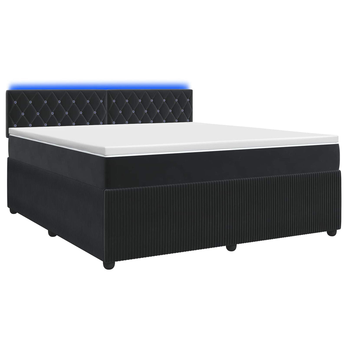 Lit boxspring avec matelas Noir 140 x 200 cm Velours