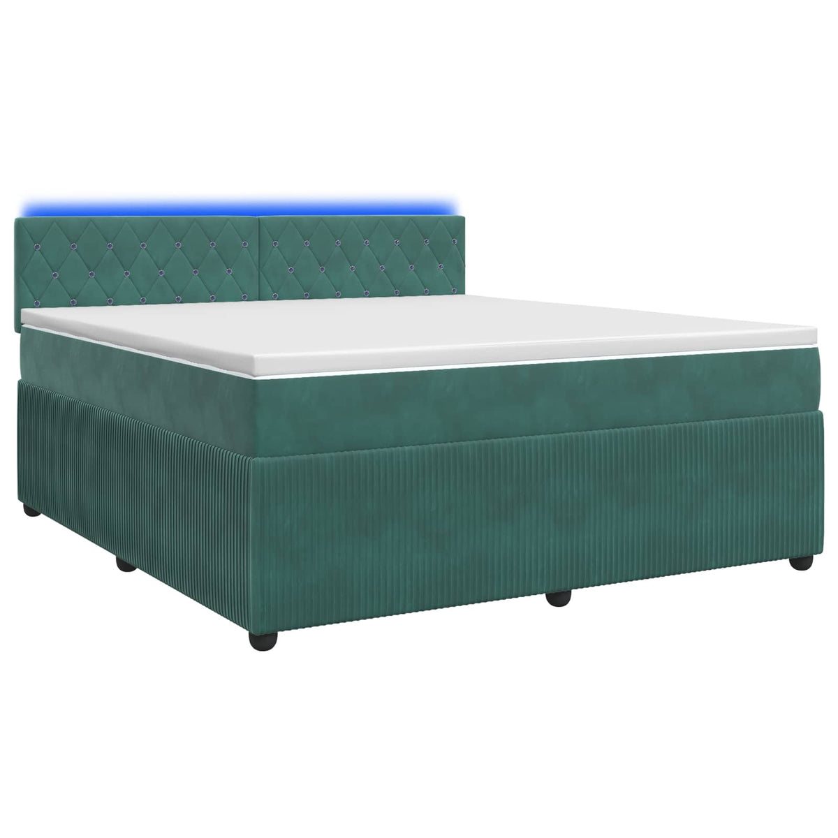 Lit boxspring avec matelas Vert foncé 140 x 200 cm Velours