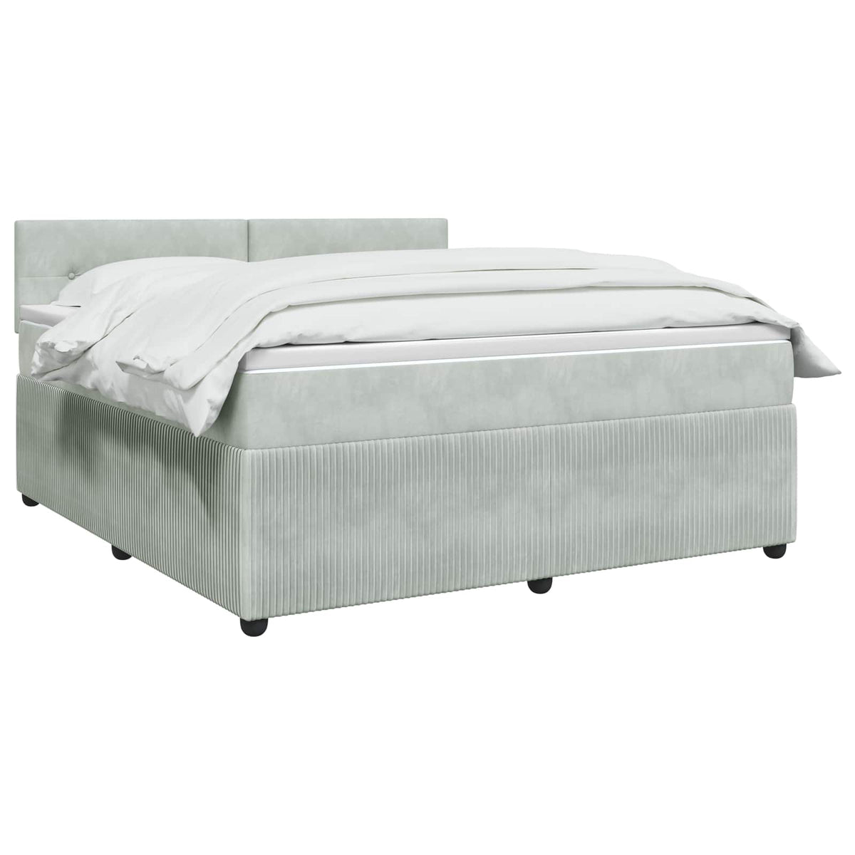 Lit boxspring avec matelas Gris clair 140 x 200 cm Velours