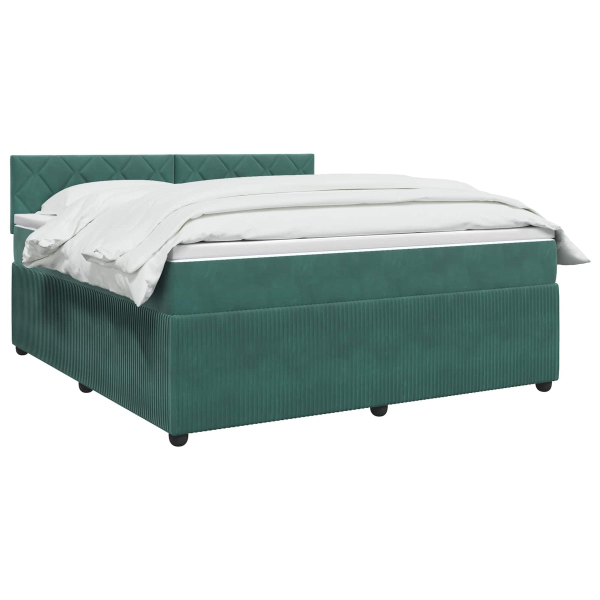 Lit boxspring avec matelas Vert foncé 140 x 200 cm Velours