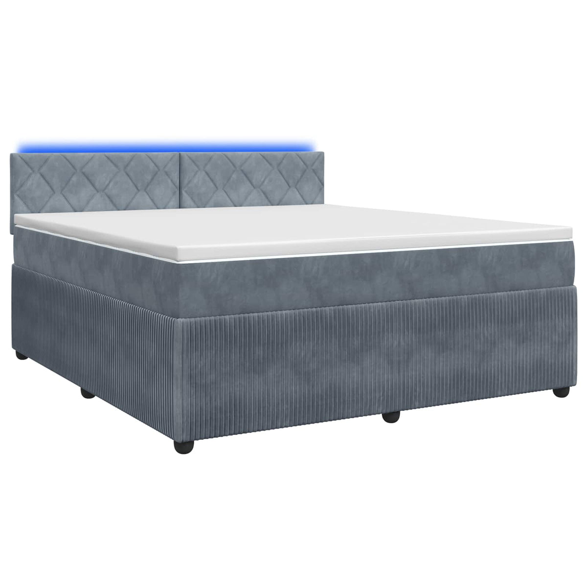 Lit boxspring avec matelas Gris foncé 160 x 200 cm Velours