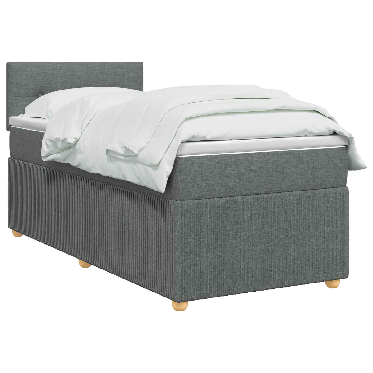 Lit de box spring avec matelas et LED Gris foncé 90 x 190 cm