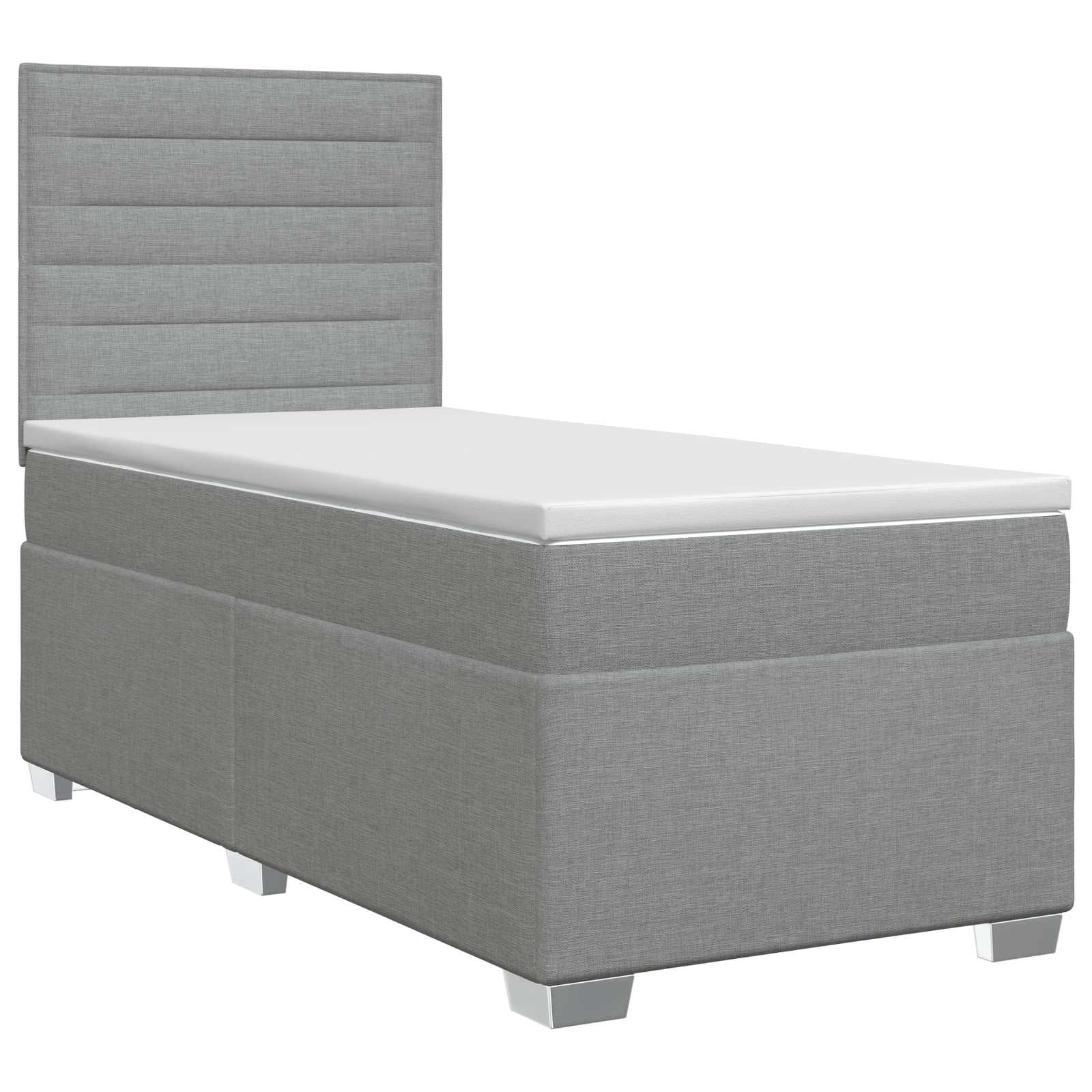 Lit boxspring avec matelas Gris clair 80 x 200 cm Tissu
