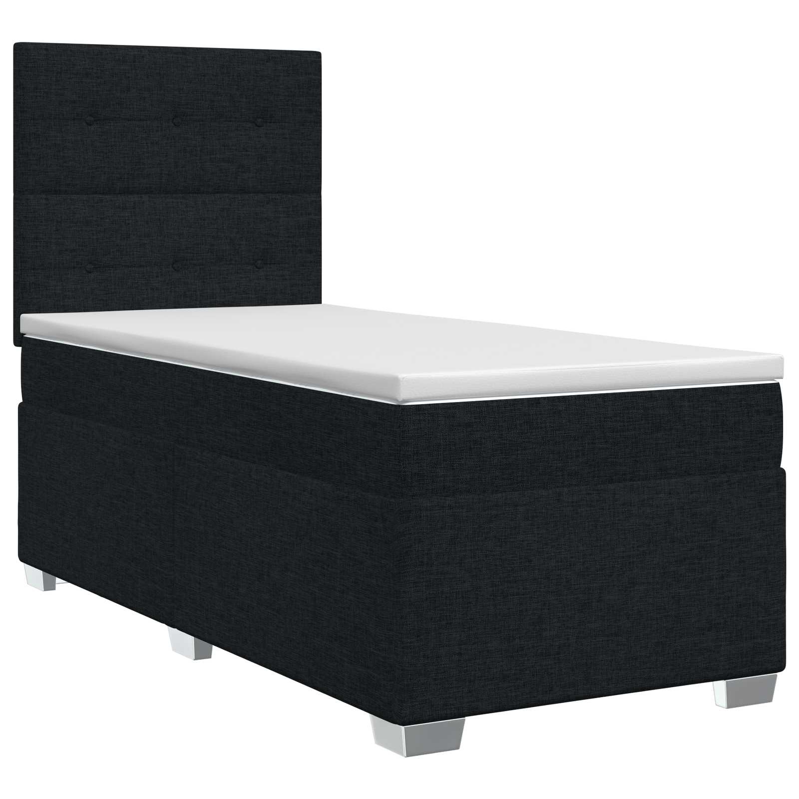 Lit boxspring avec matelas Noir 80 x 200 cm Tissu