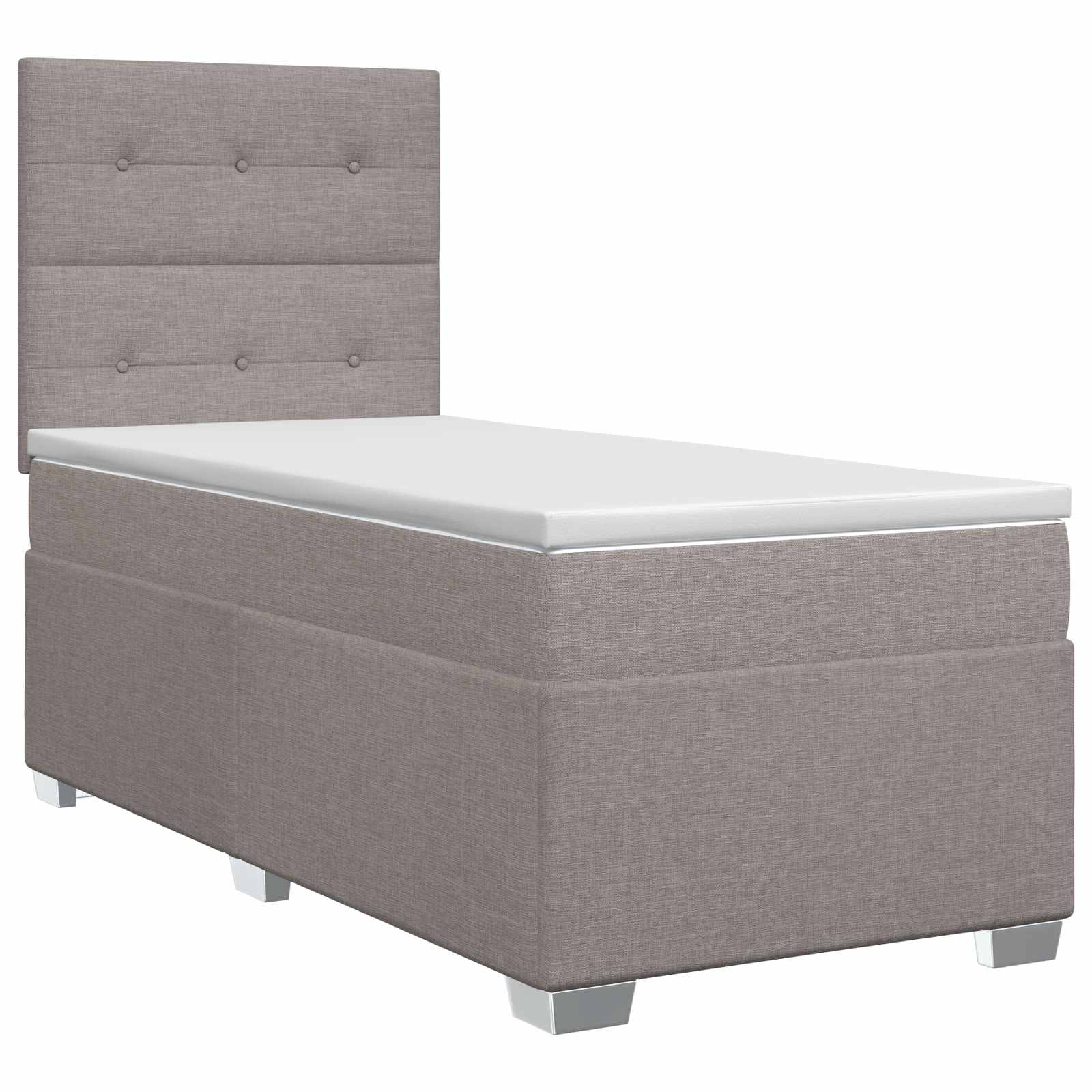 Lit boxspring avec matelas Taupe 80 x 200 cm Tissu - XIOS