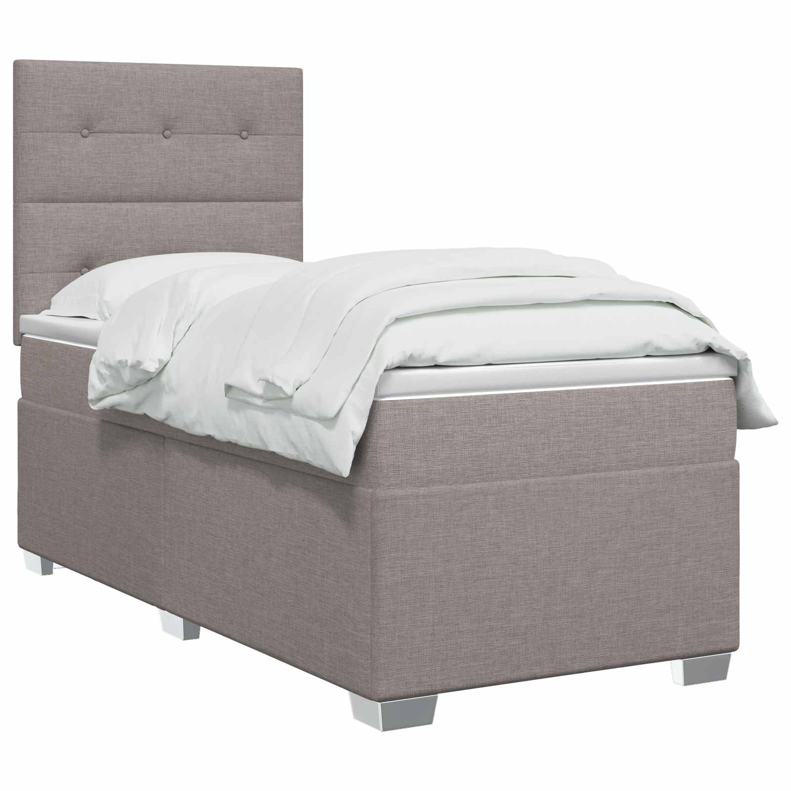 Lit boxspring avec matelas Taupe 80 x 200 cm Tissu - XIOS