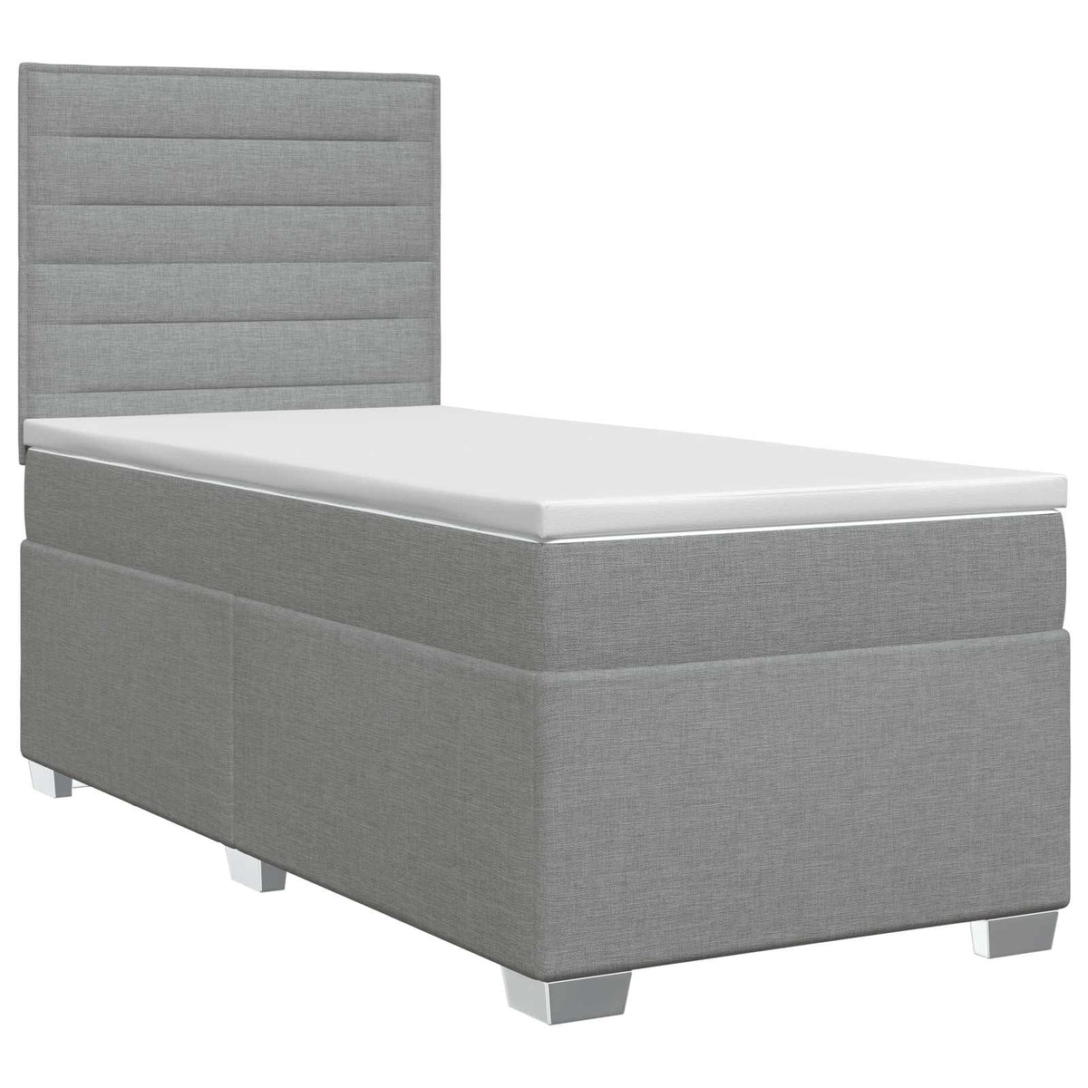 Lit boxspring avec matelas Gris clair 90 x 190 cm Tissu