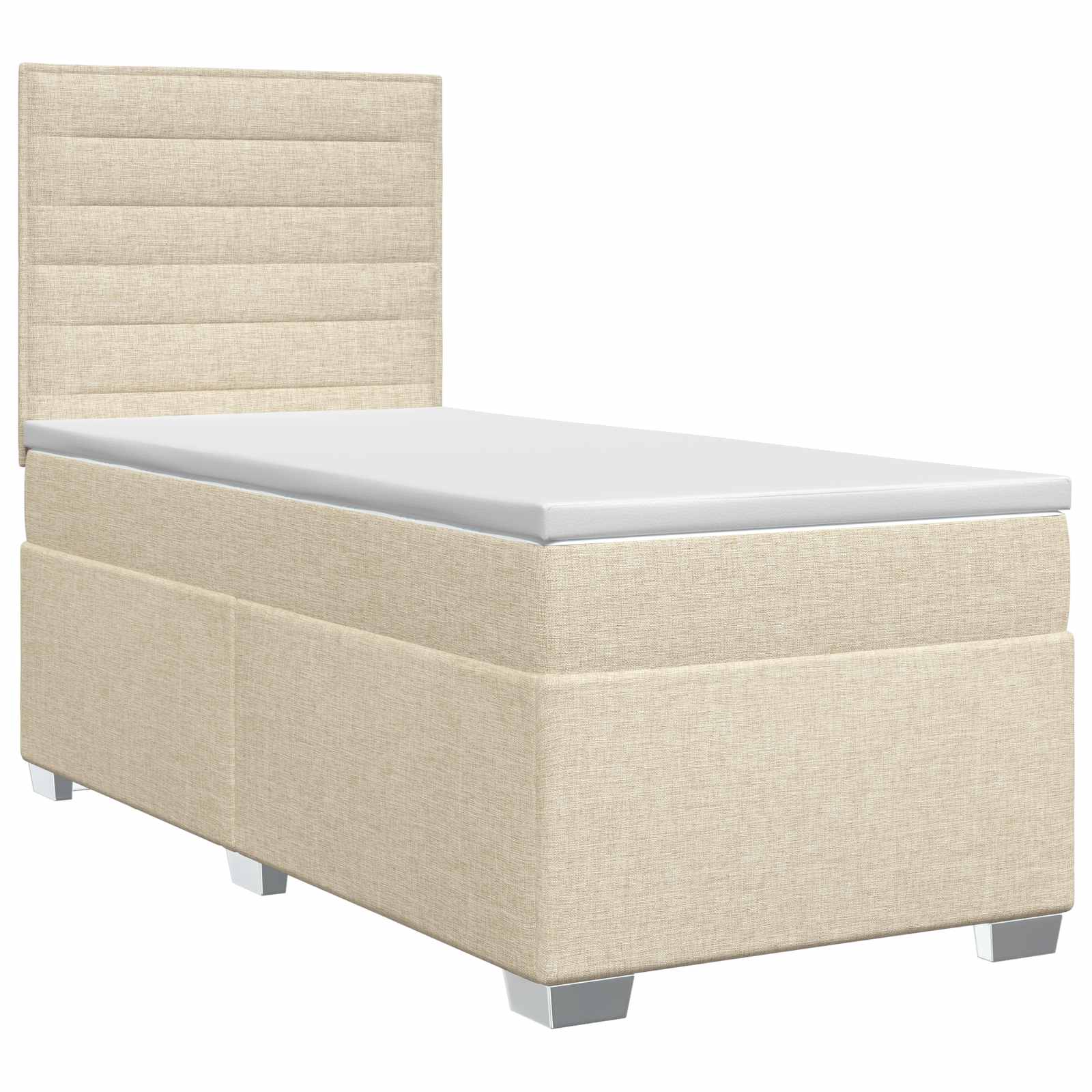 Lit boxspring avec matelas Crème 90 x 190 cm Tissu - XIOS