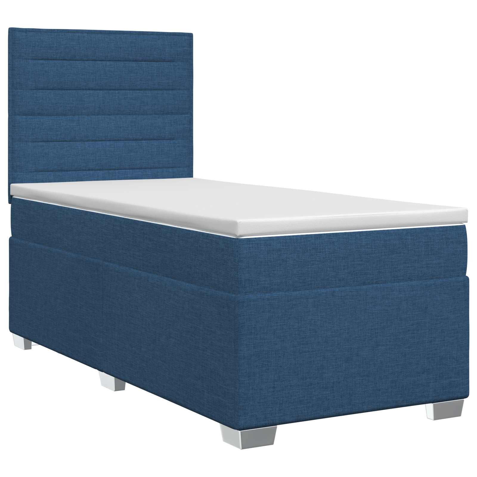 Lit boxspring avec matelas Bleu 90 x 190 cm Tissu