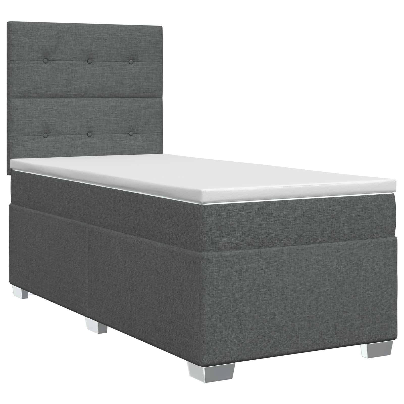Lit boxspring avec matelas Gris foncé 90 x 190 cm Tissu