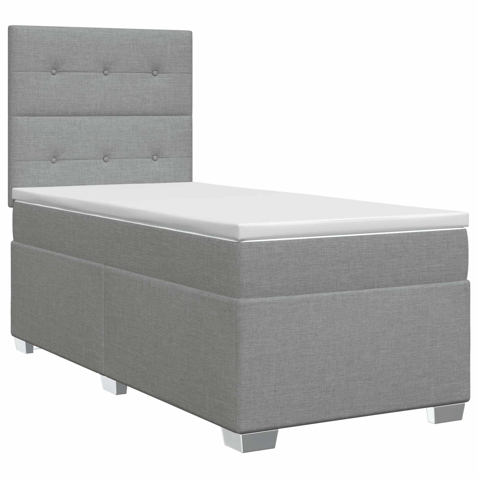 Lit boxspring avec matelas Gris clair 90 x 200 cm Tissu