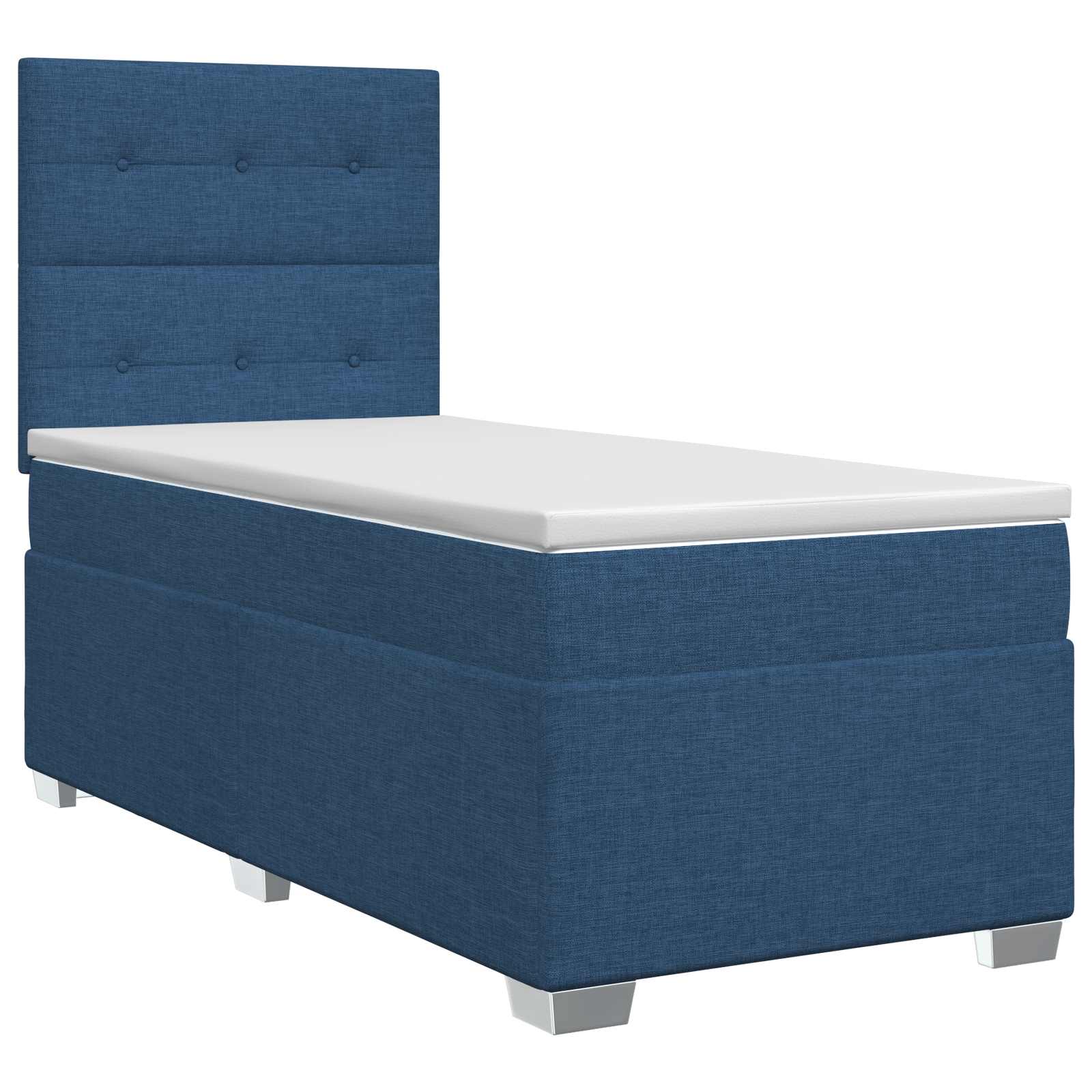 Lit boxspring avec matelas Bleu 90 x 200 cm Tissu