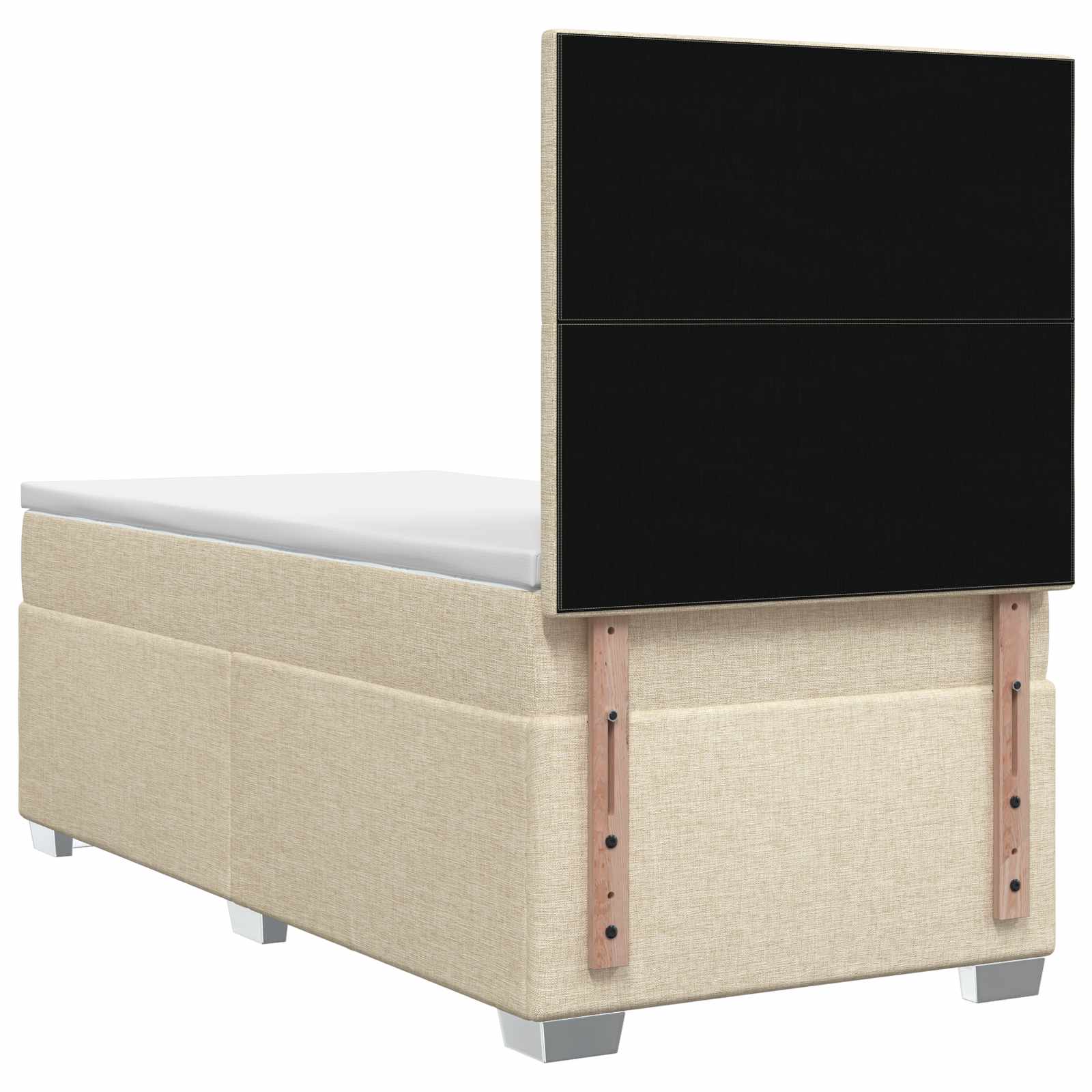 Lit boxspring avec matelas Crème 100 x 200 cm Tissu
