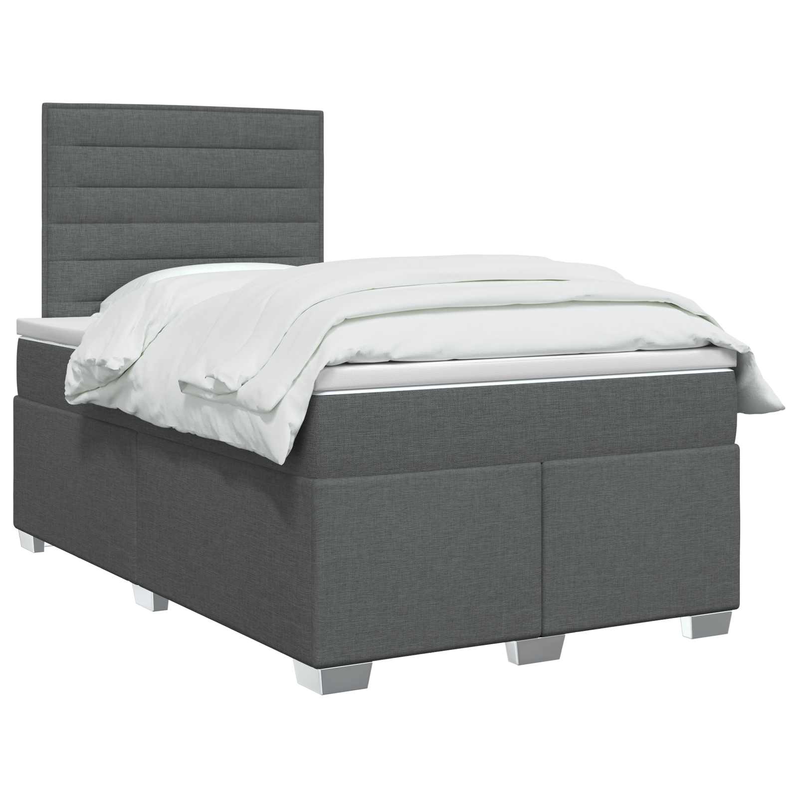 Lit boxspring avec matelas Gris foncé 120 x 190 cm Tissu