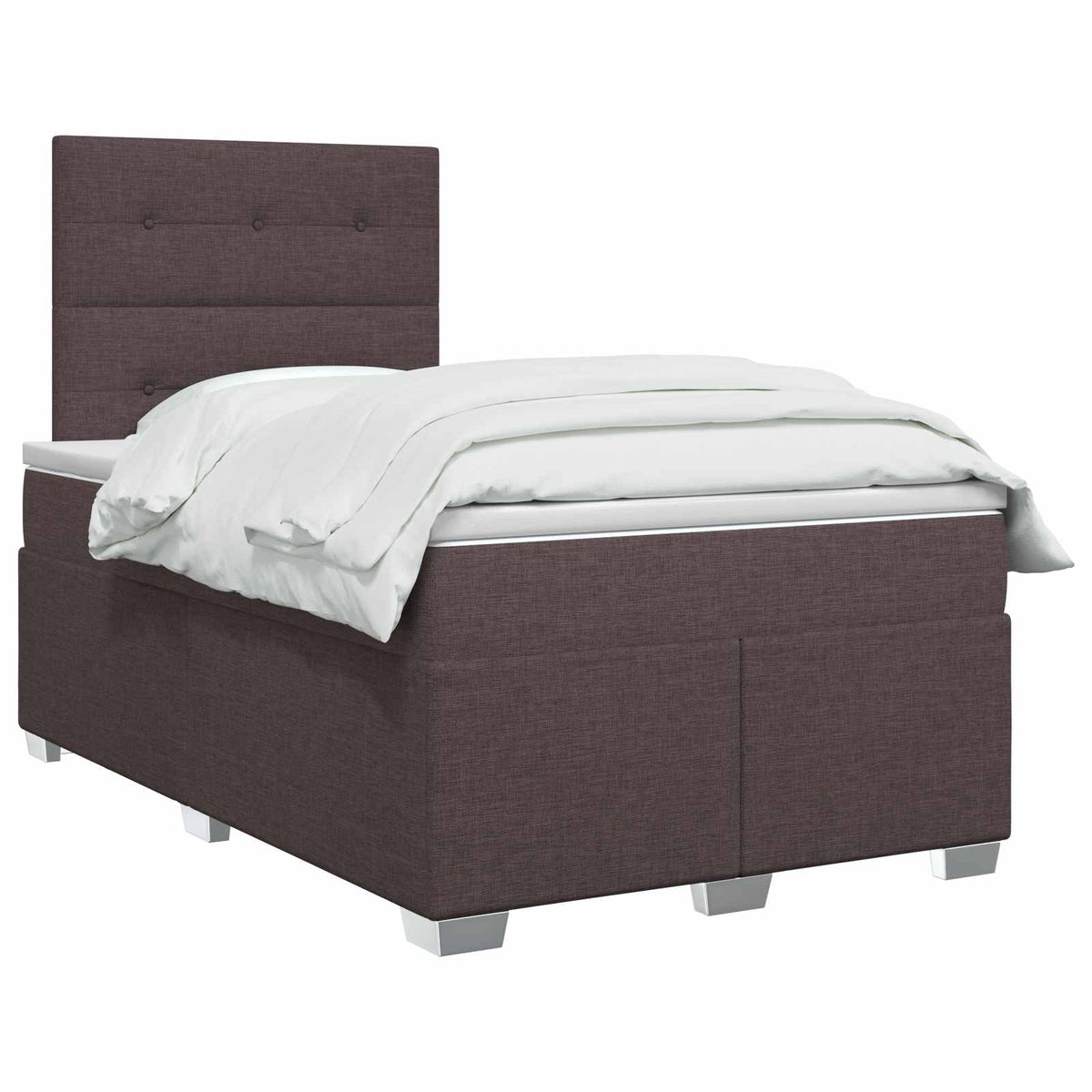 Lit boxspring avec matelas Marron foncé 120 x 190 cm Tissu