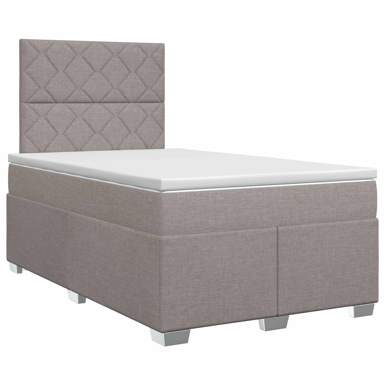 Lit boxspring avec matelas Taupe 120 x 190 cm Tissu
