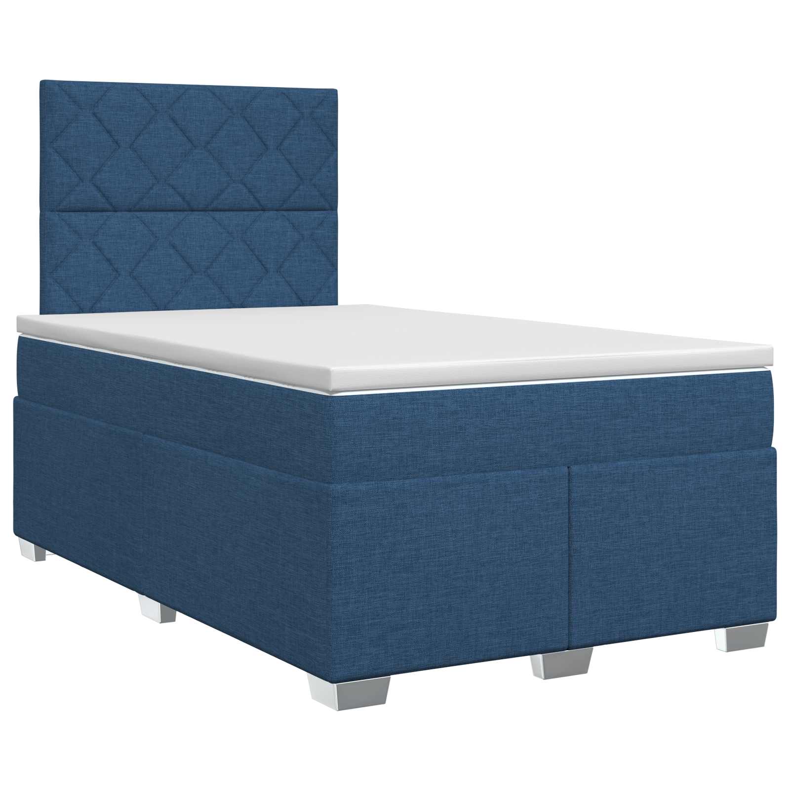 Lit boxspring avec matelas Bleu 120 x 190 cm Tissu