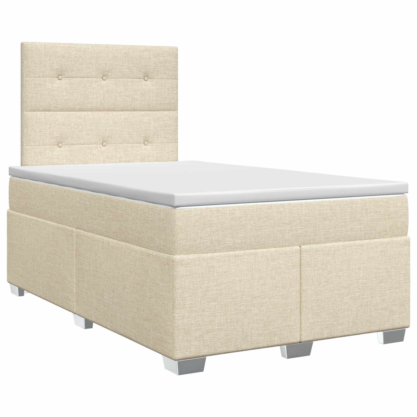 Lit boxspring avec matelas Crème 120 x 200 cm Tissu