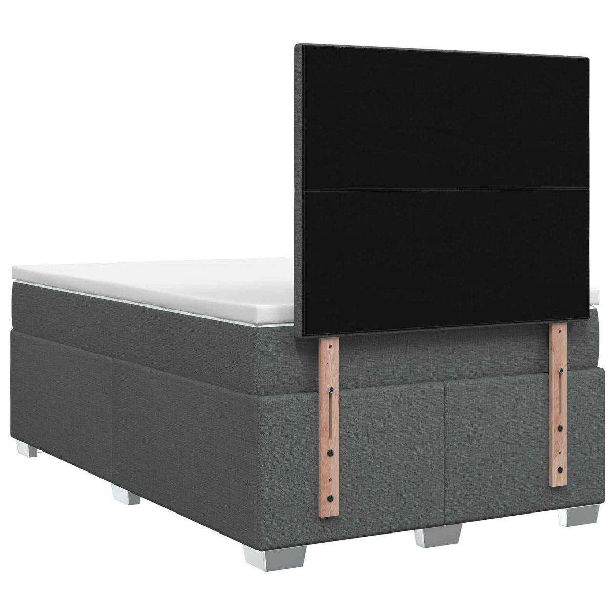 Lit boxspring avec matelas Gris foncé 120 x 200 cm Tissu
