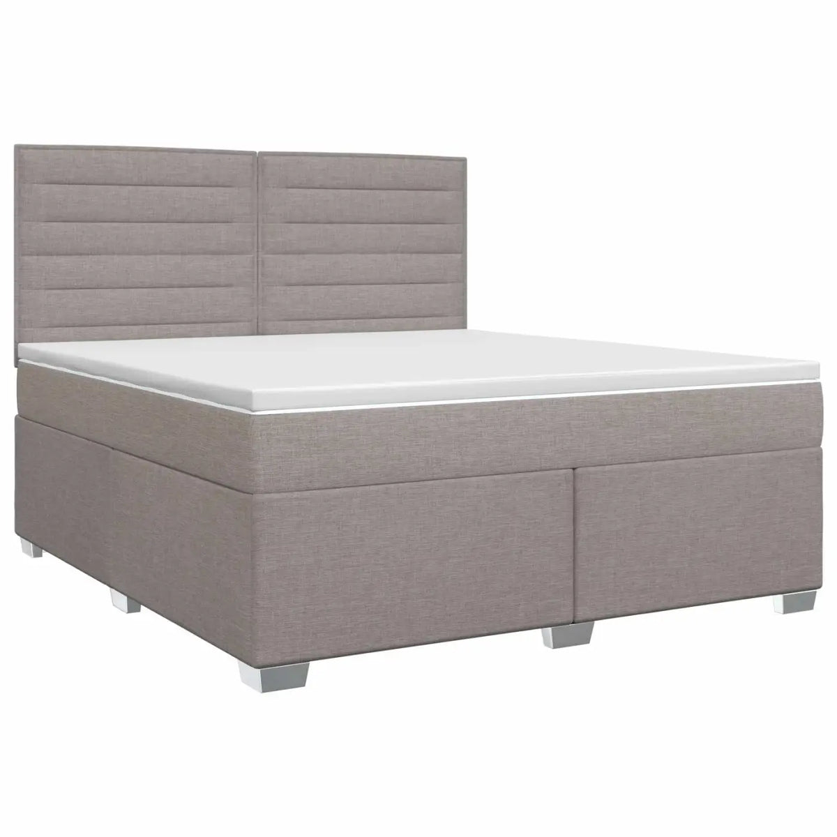 Lit boxspring avec matelas Taupe 140 x 190 cm Tissu - XIOS