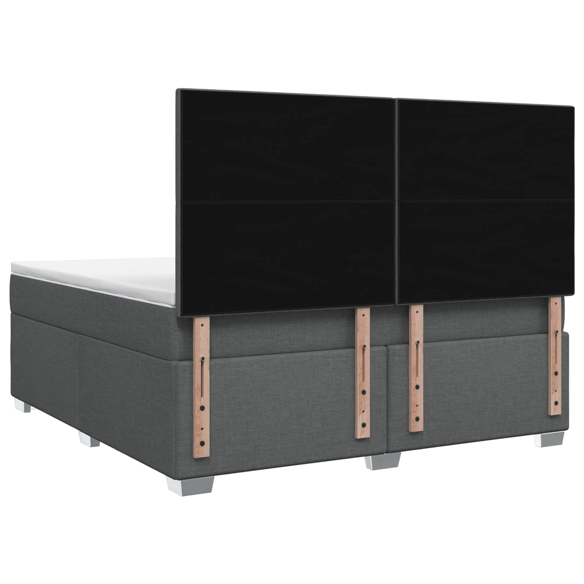 Lit boxspring avec matelas Gris foncé 140 x 190 cm Tissu