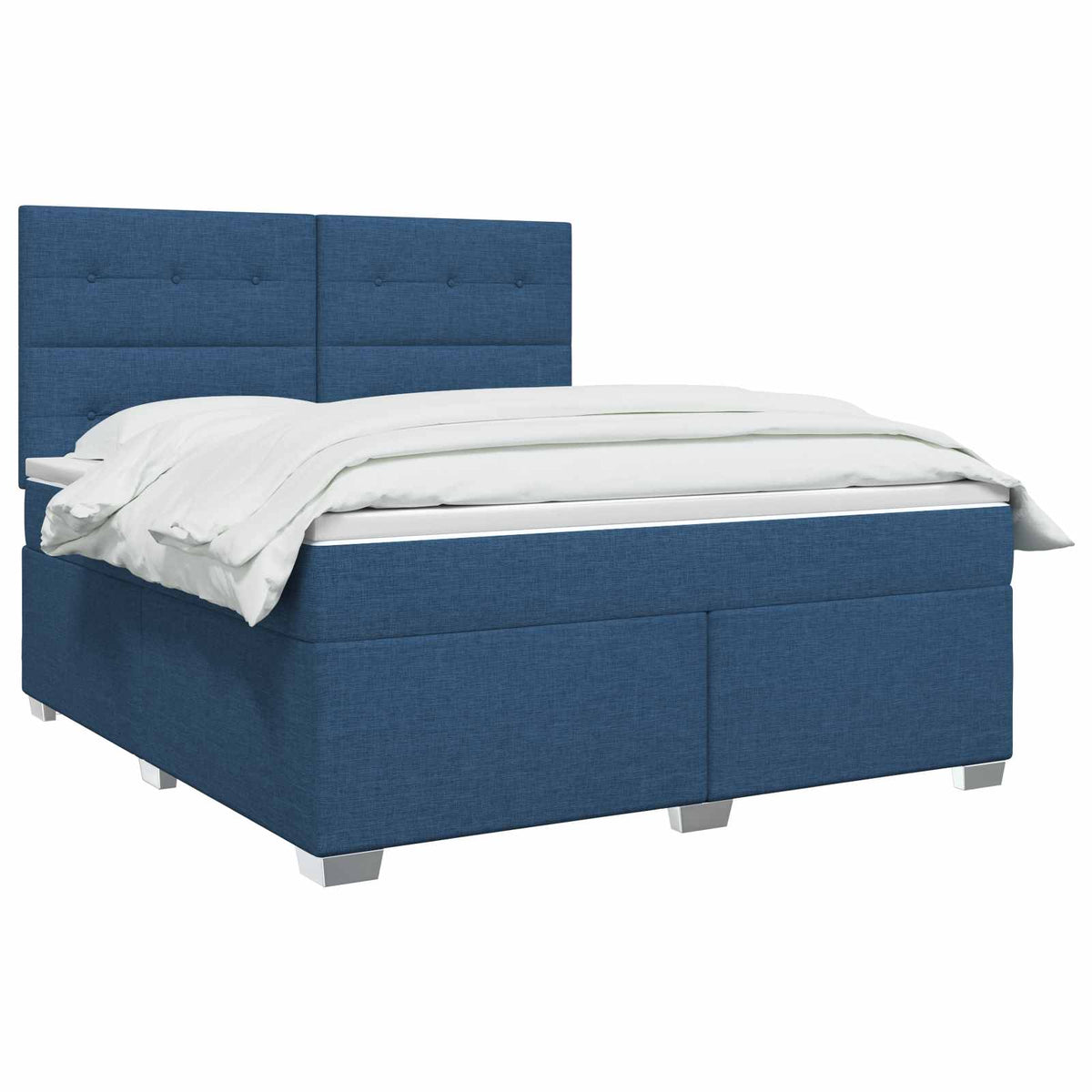 Lit boxspring avec matelas Bleu 140 x 190 cm Tissu