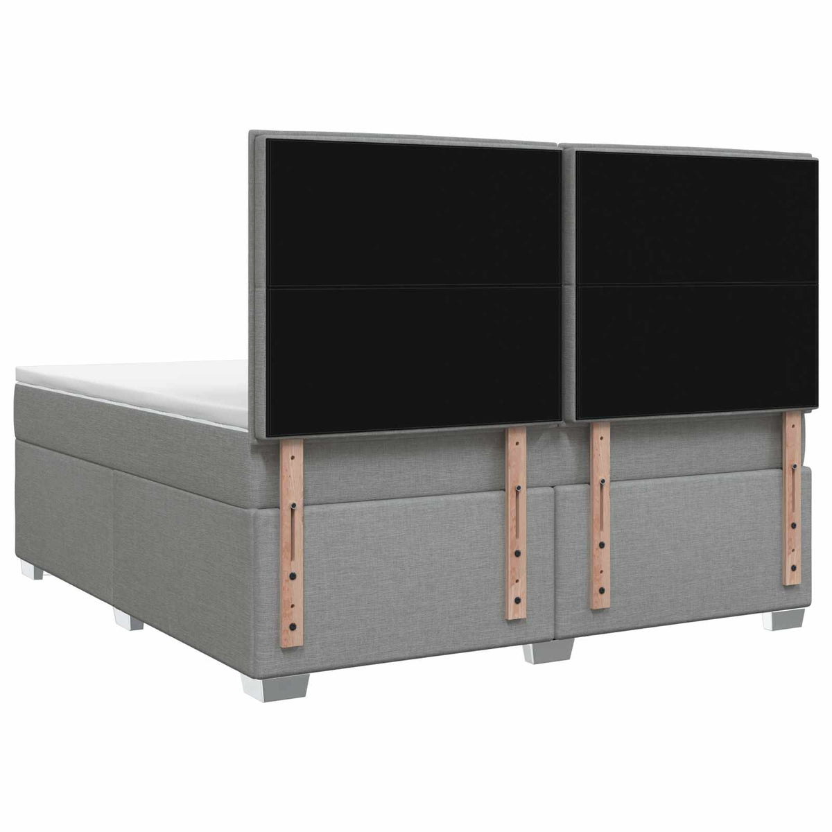 Lit boxspring avec matelas Gris clair 140 x 200 cm Tissu