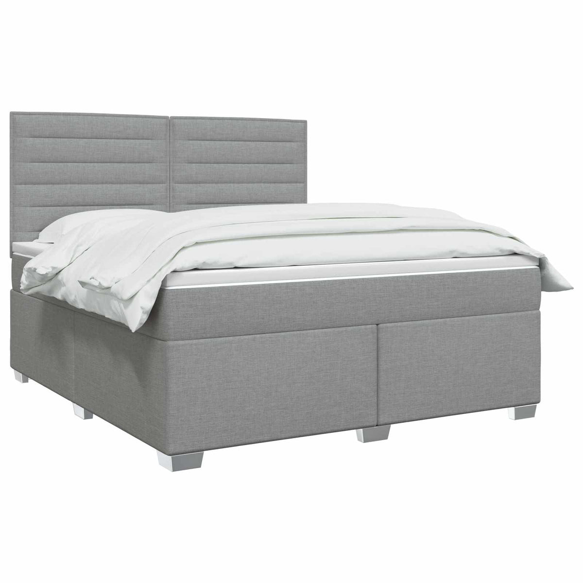 Lit boxspring avec matelas Gris clair 140 x 200 cm Tissu