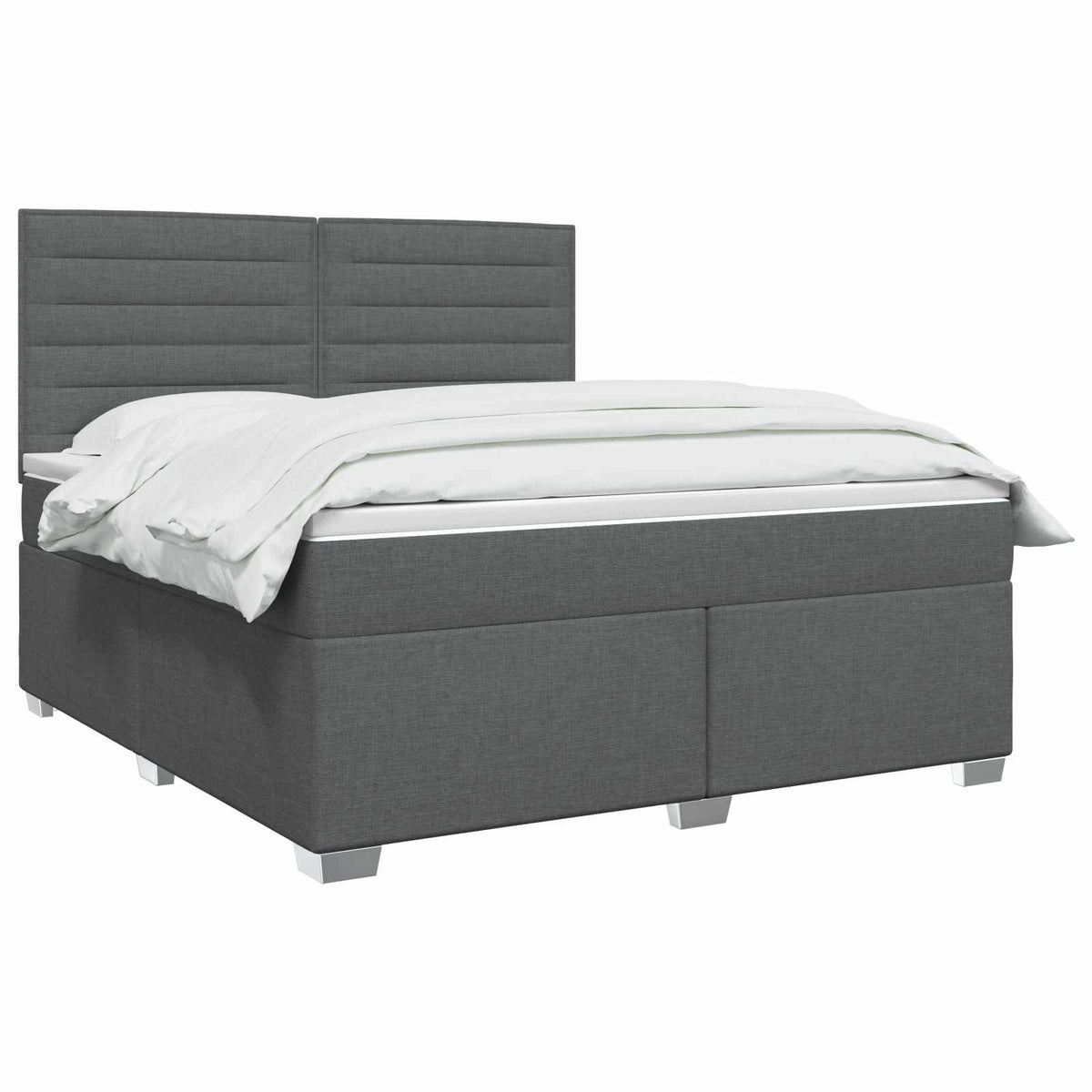 Lit boxspring avec matelas Gris foncé 140 x 200 cm Tissu